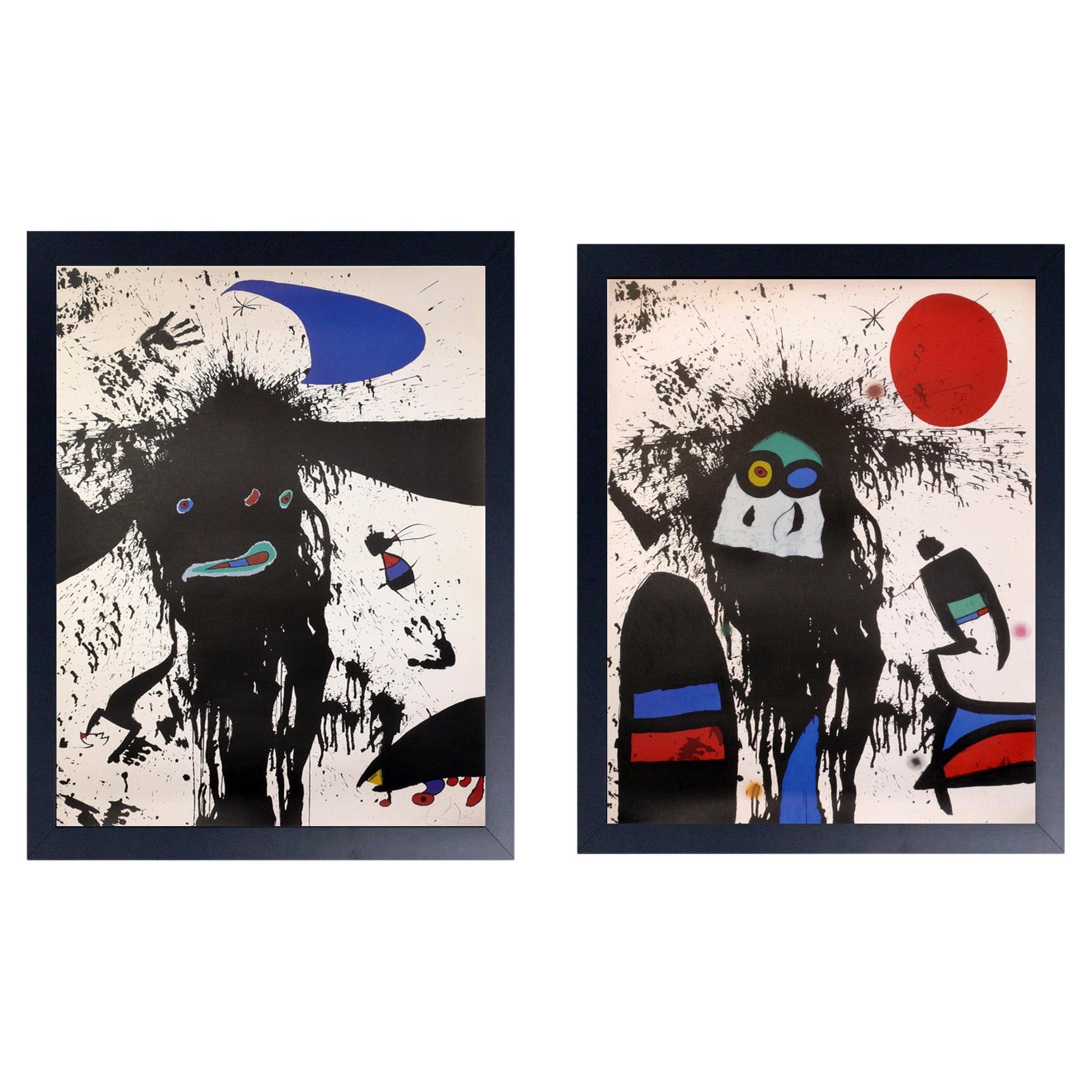 Large Scale Joan Miro Color Screenprints in Vibrant Colors For Sale