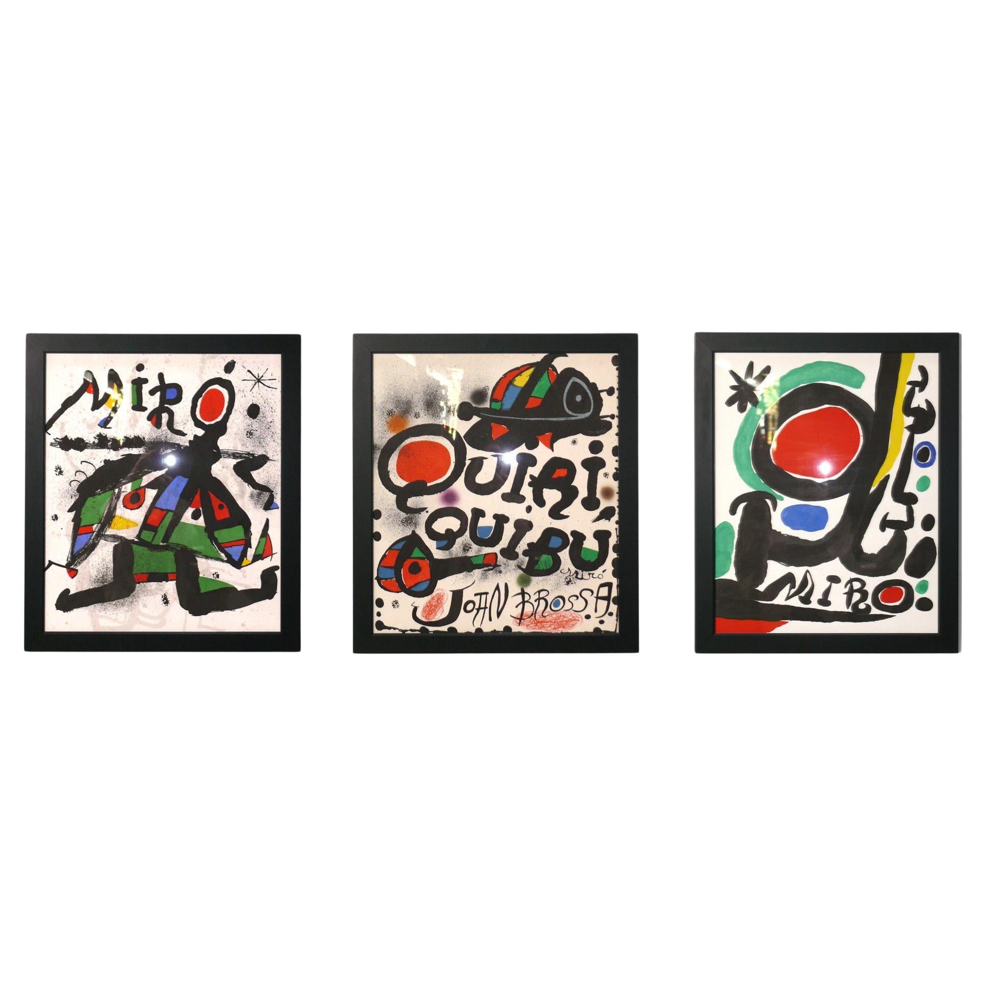 Großformatige Joan Miro-Raumteiler in lebhaften Farben im Angebot