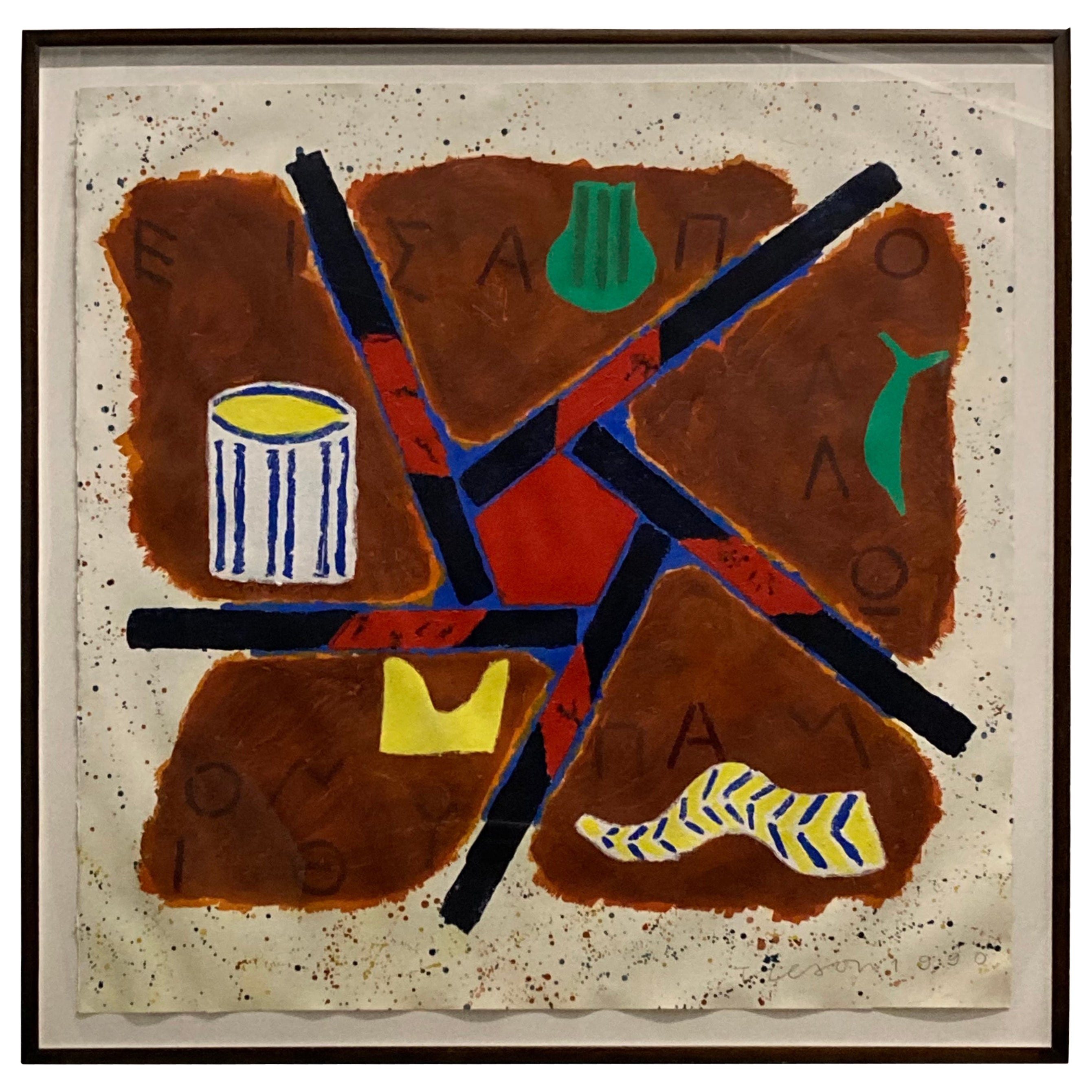 Gran escala Joe Tilson, "Apolo Pythion" 1990, Firmado y fechado a lápiz en venta