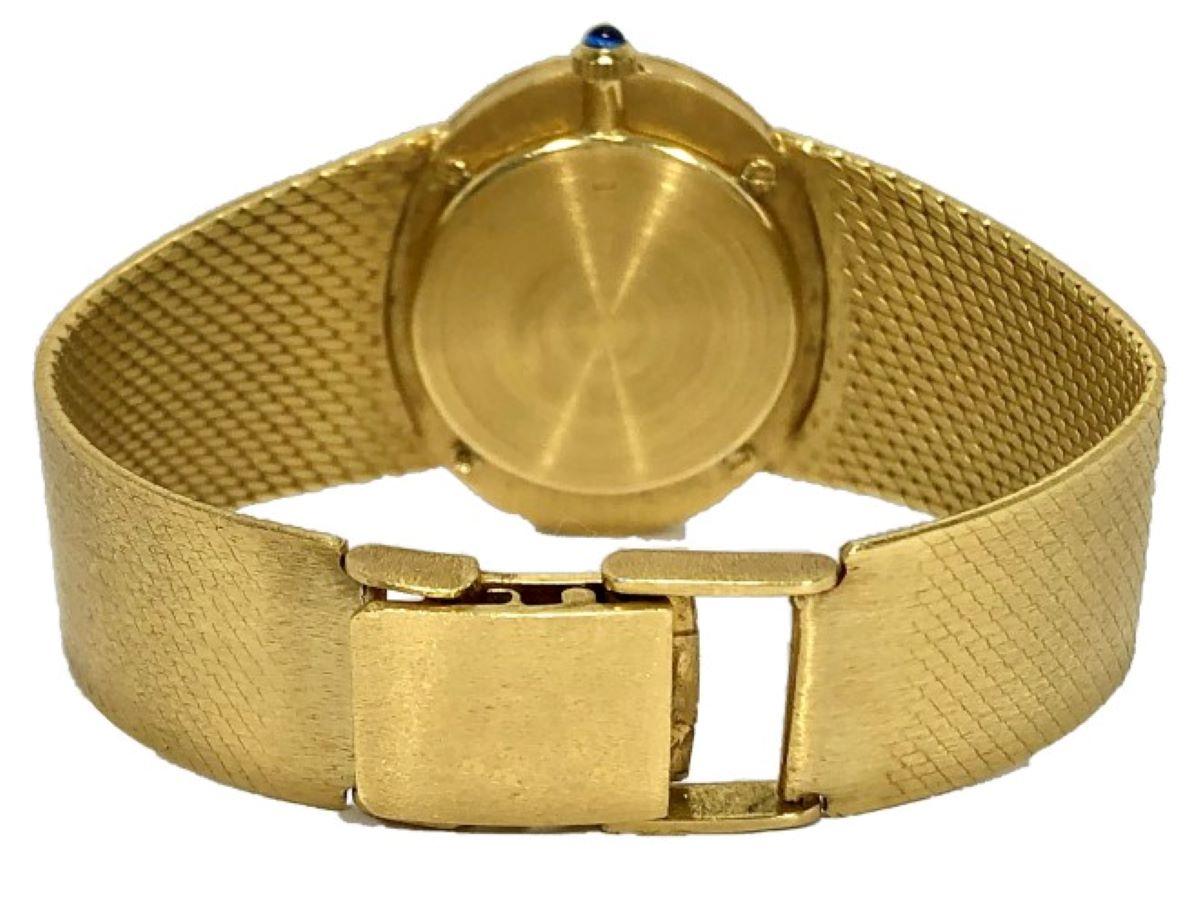 Großformatige Damen Vintage Bueche Girod Gelbgold- und Diamant-Armbanduhr im Angebot 1