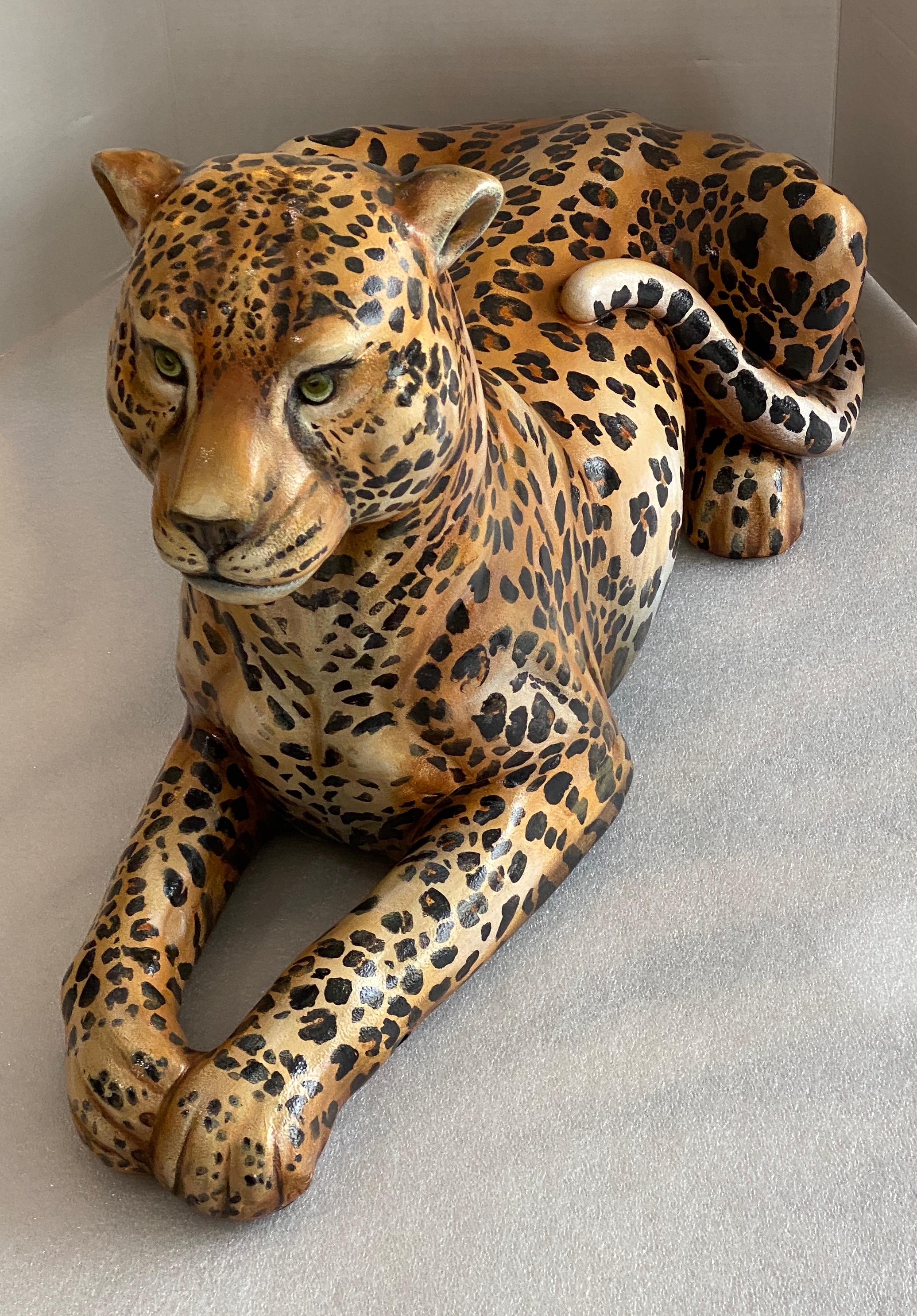 large leopard statue