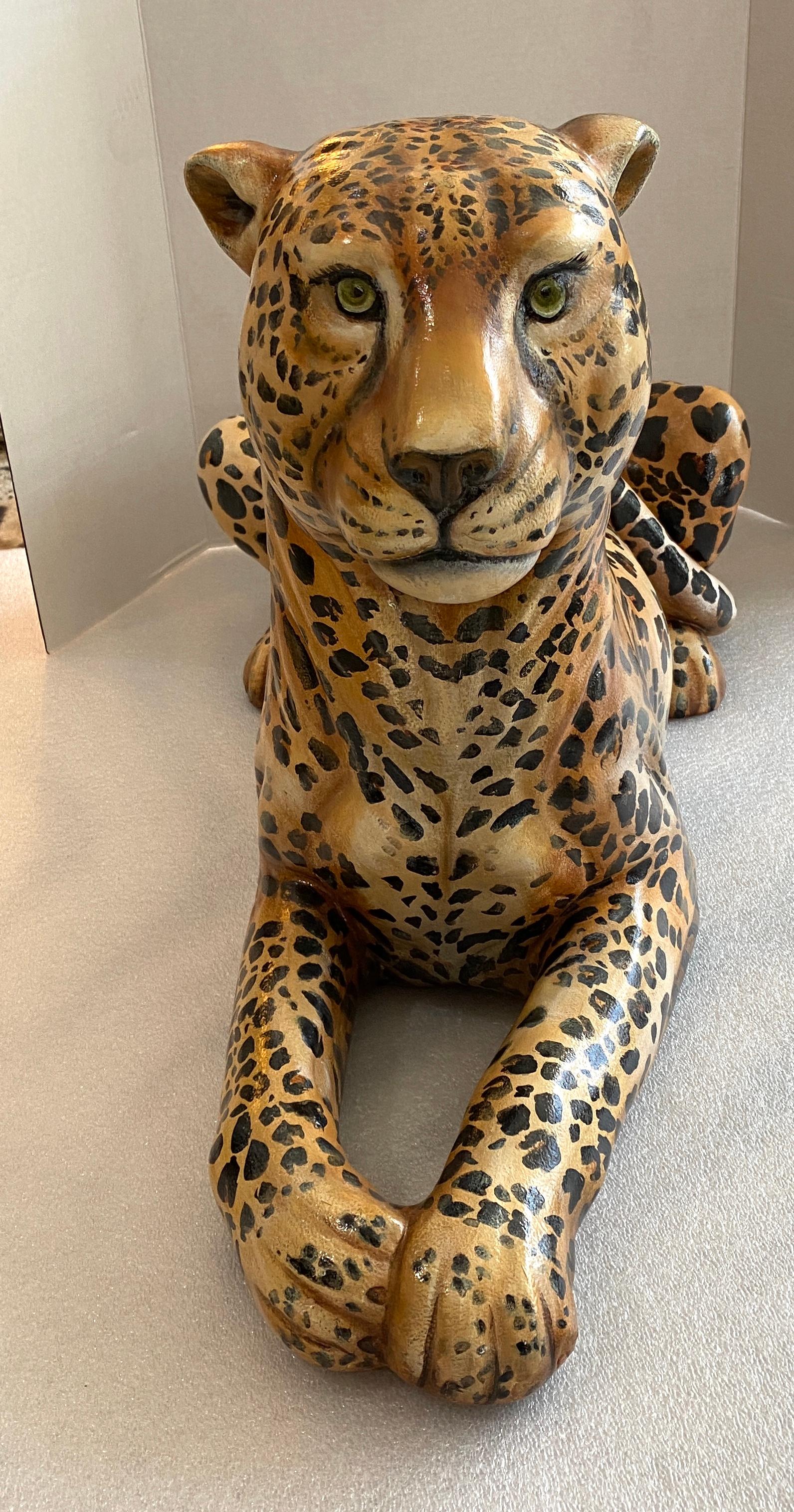 large leopard statue