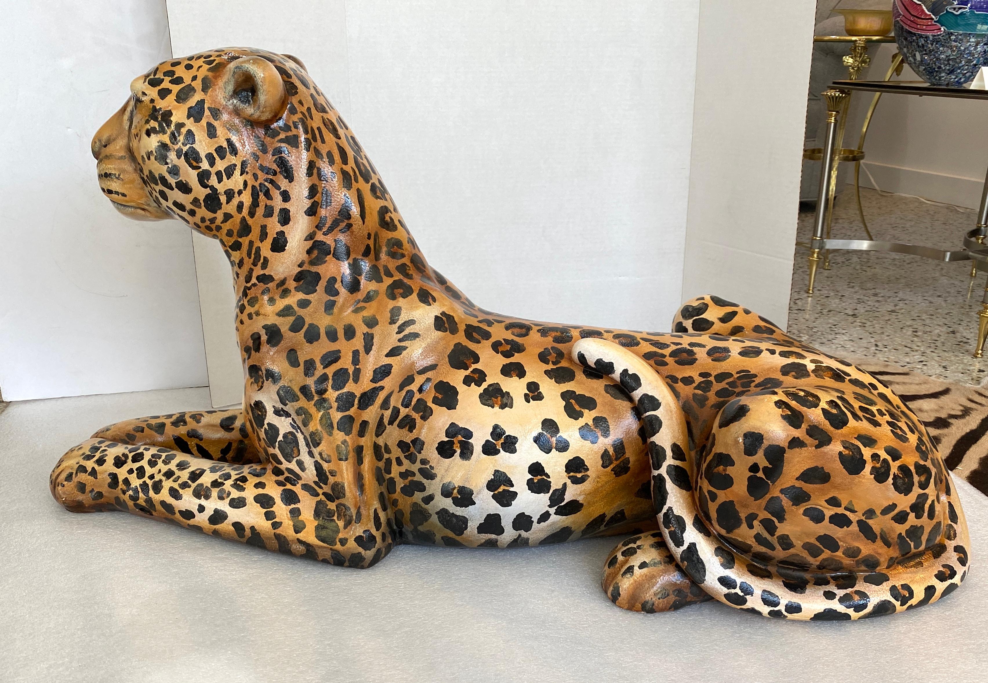 Italian Large Scale Leopard Figure For Sale