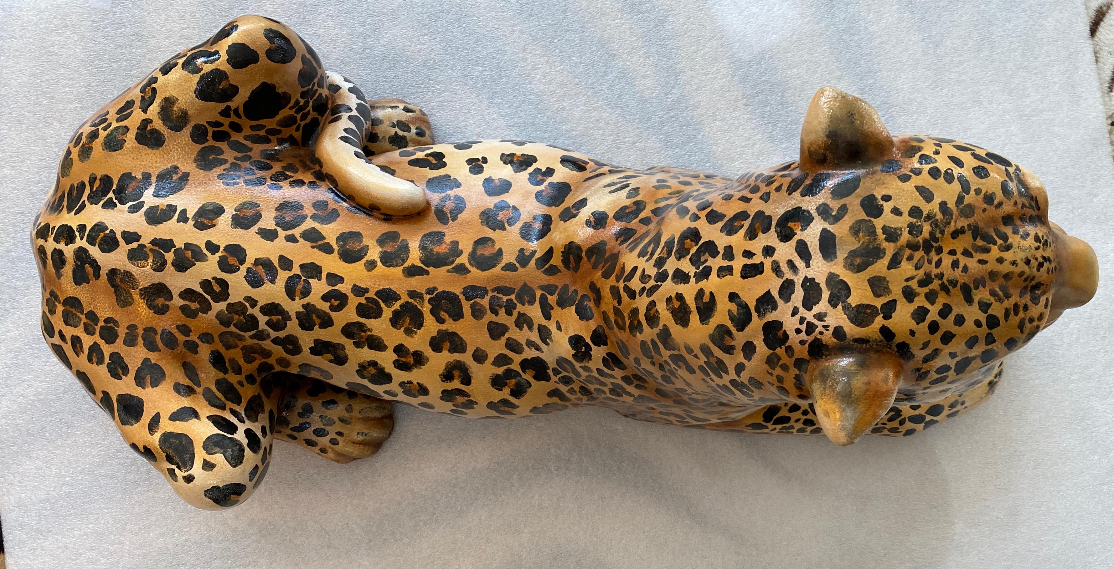 Cast Large Scale Leopard Figure For Sale