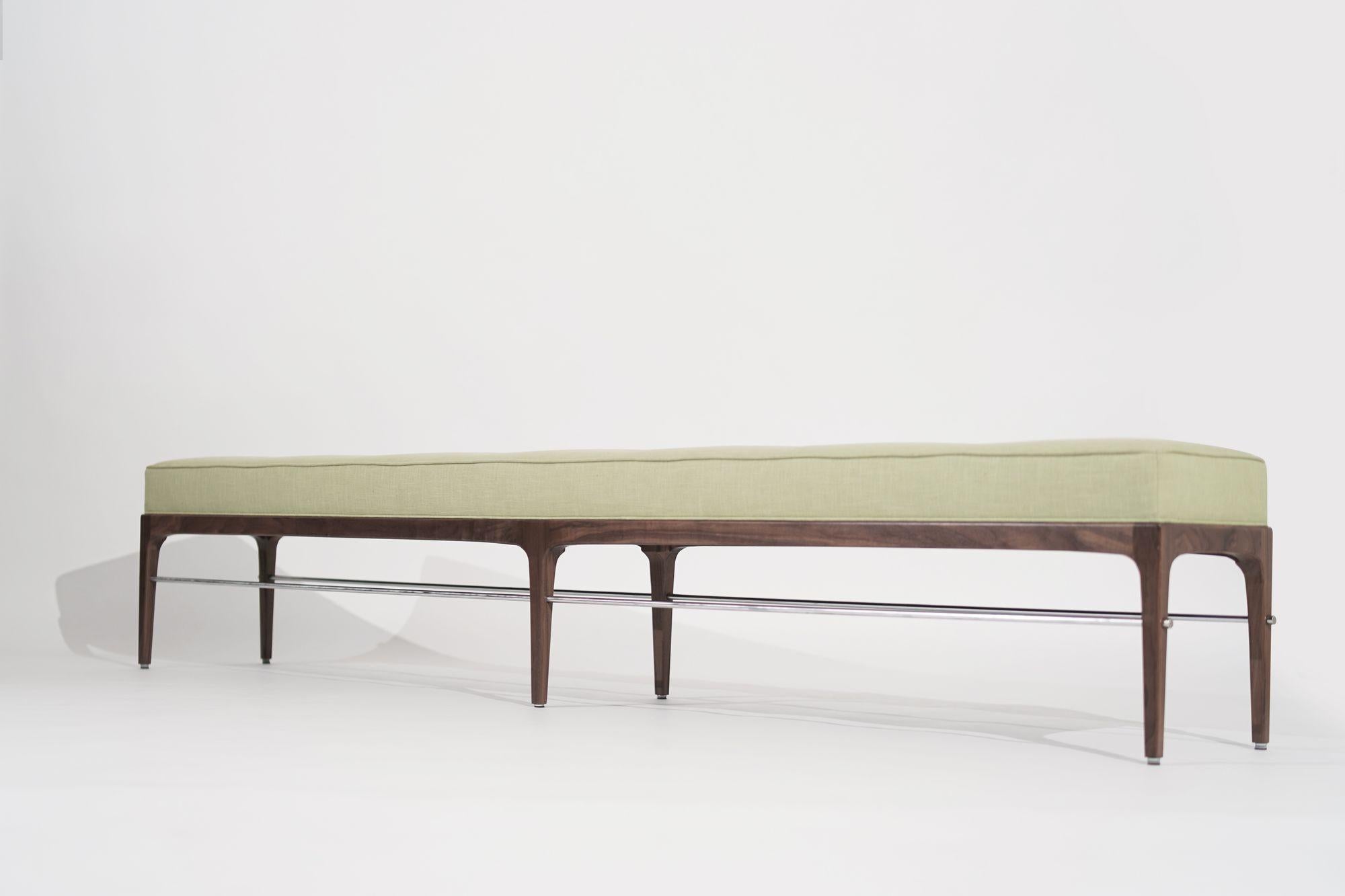 American Linear Bench in Natural Walnut Series 96 by Stamford Modern For Sale