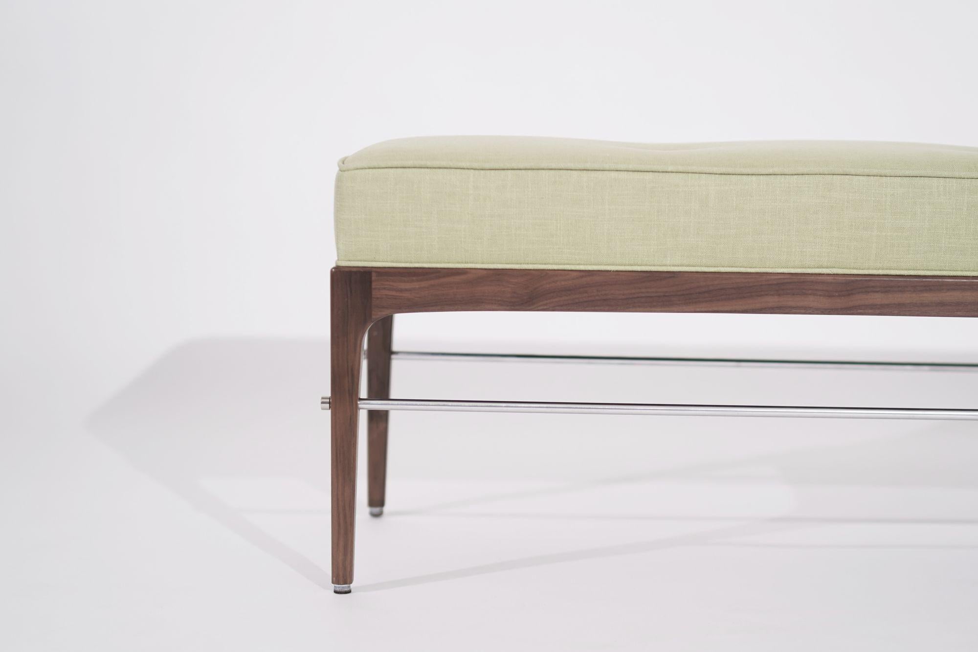 Linear Bench in Natural Walnut Series 96 by Stamford Modern For Sale 2