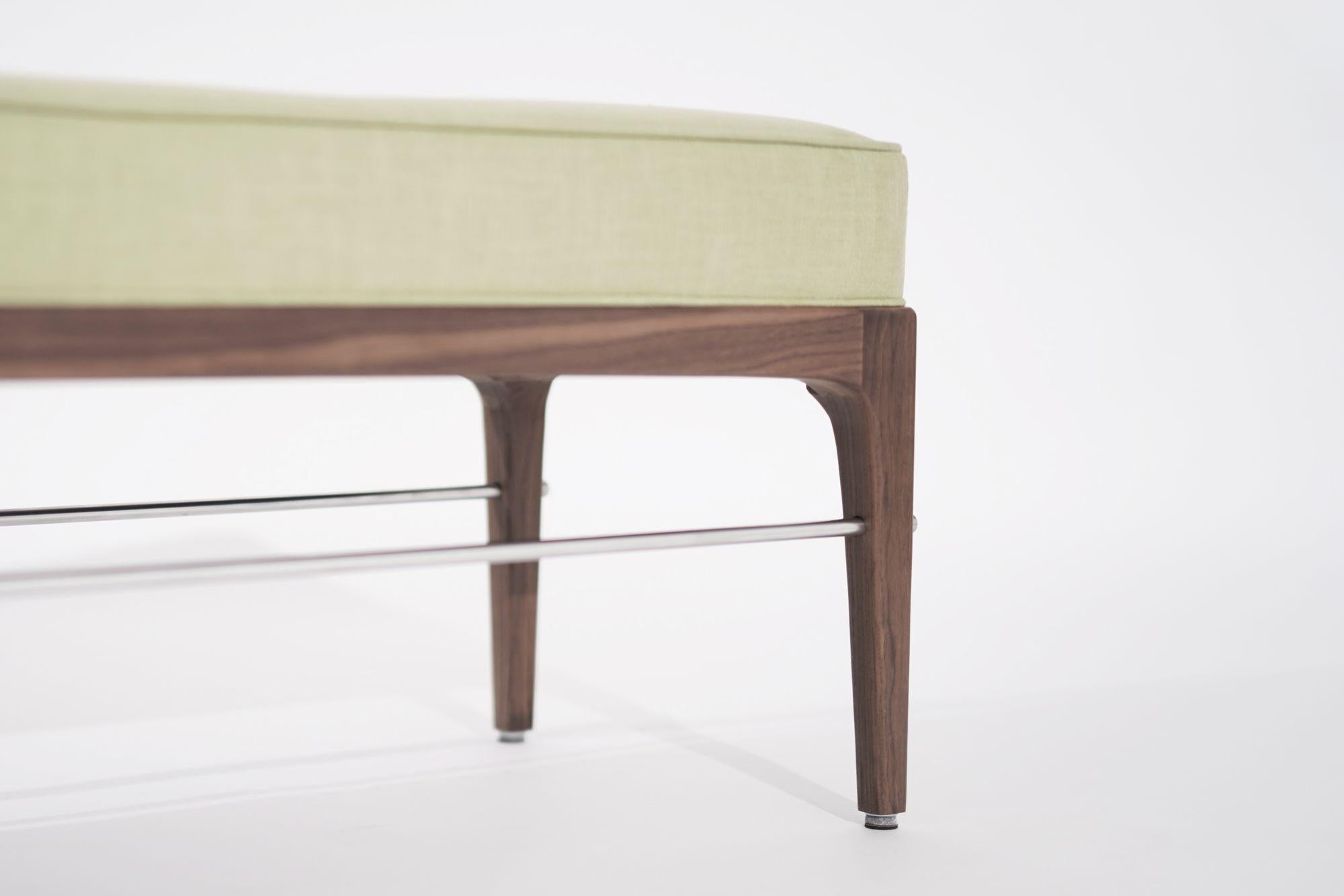 Linear Bench in Natural Walnut Series 96 by Stamford Modern For Sale 3