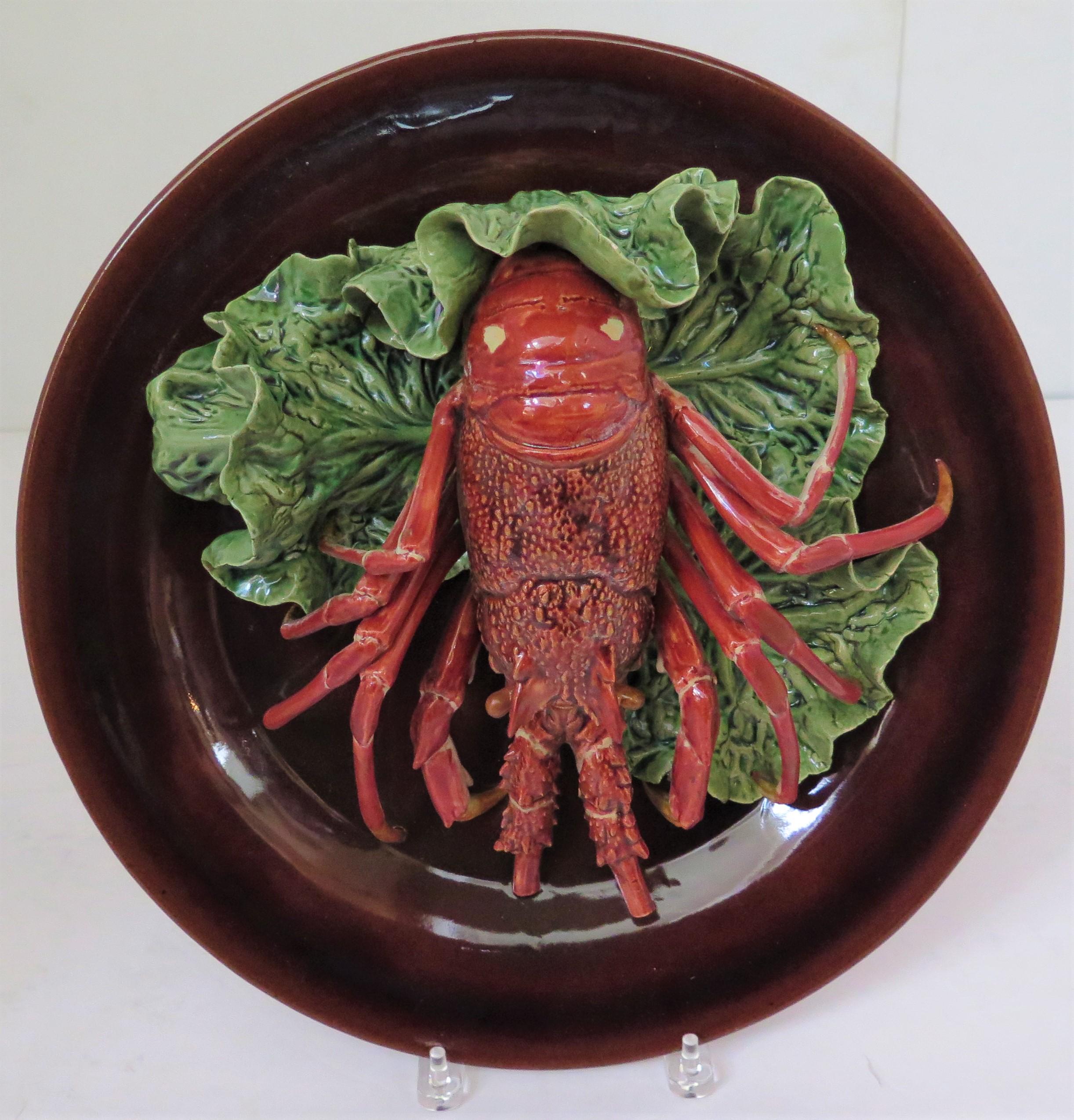 Majolique Grand homard en majolique de Rafael Bordalo Pinheiro (Portugal, 1846-1905) en vente