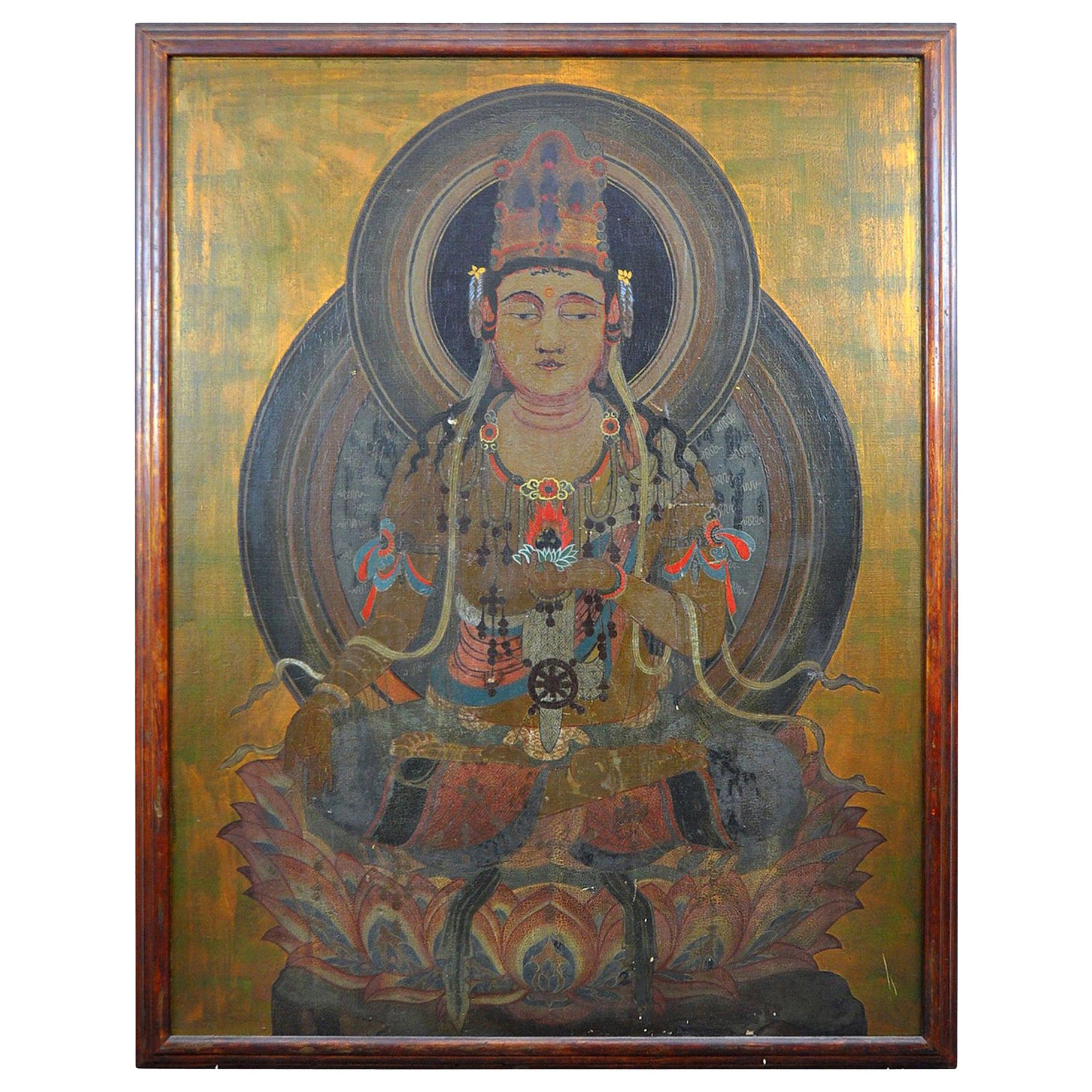 Large Scale Medicine Buddha Painting Ausadhi Badhai For Sale