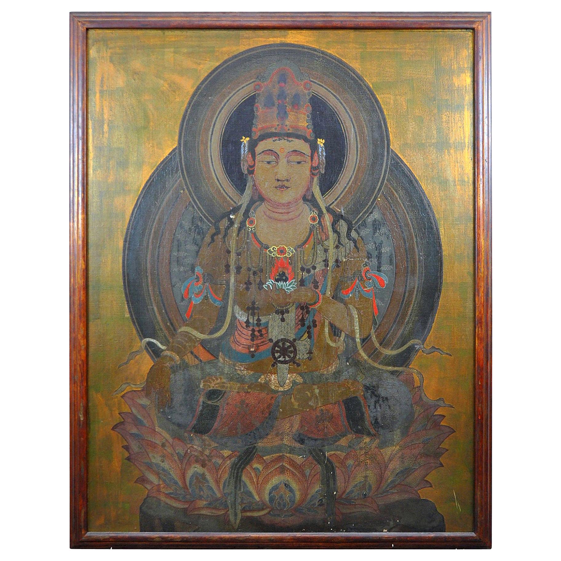 Quadro del Buddha della Medicina di grandi dimensioni Ausadhi Badhai