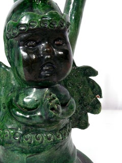 Large Scale Mexican Folk Art Ceramic Angel Vessel