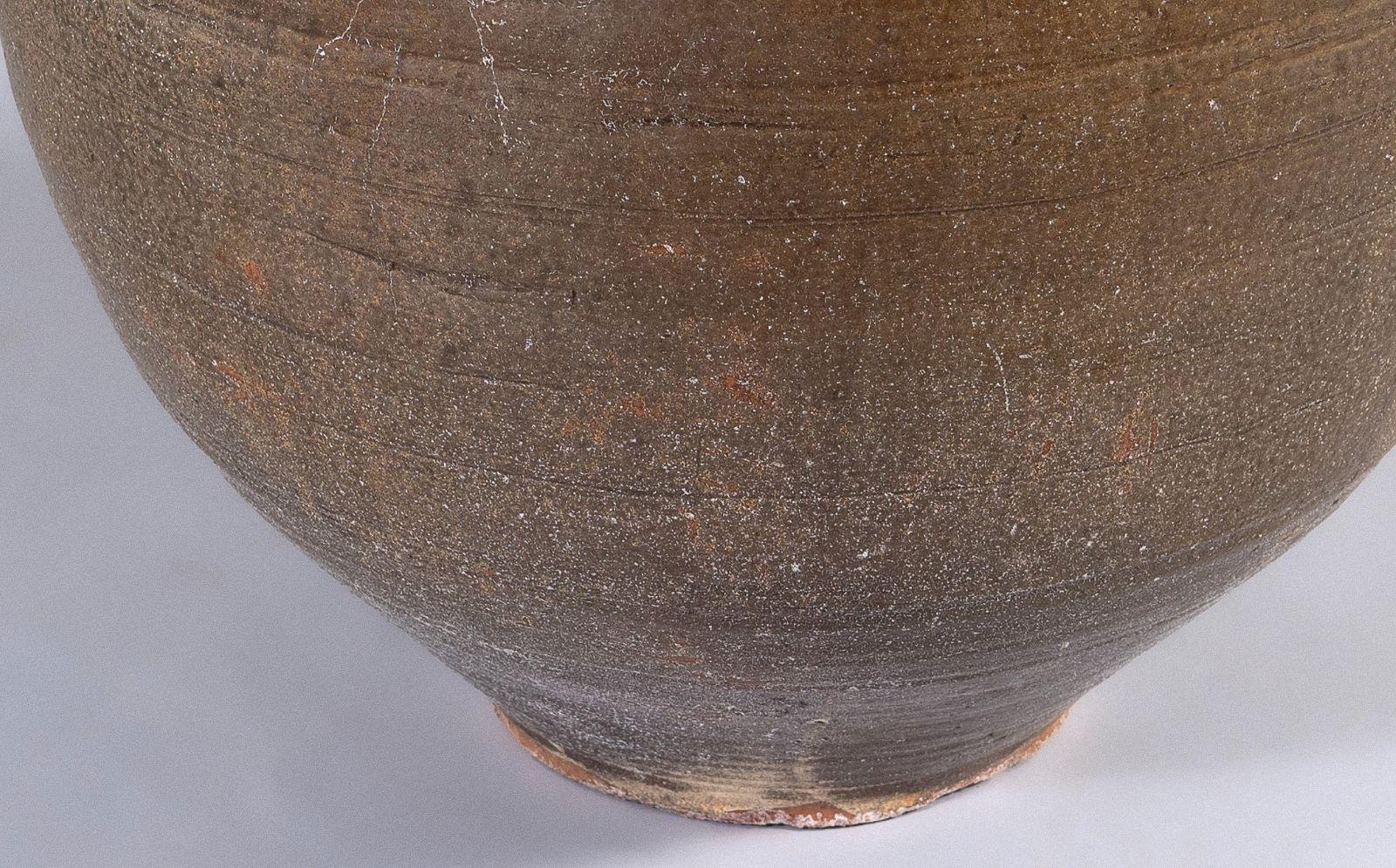 Large Scale Mid Century Boho Salt Glazed Stoneware Jardinière Planter Pot For Sale 3