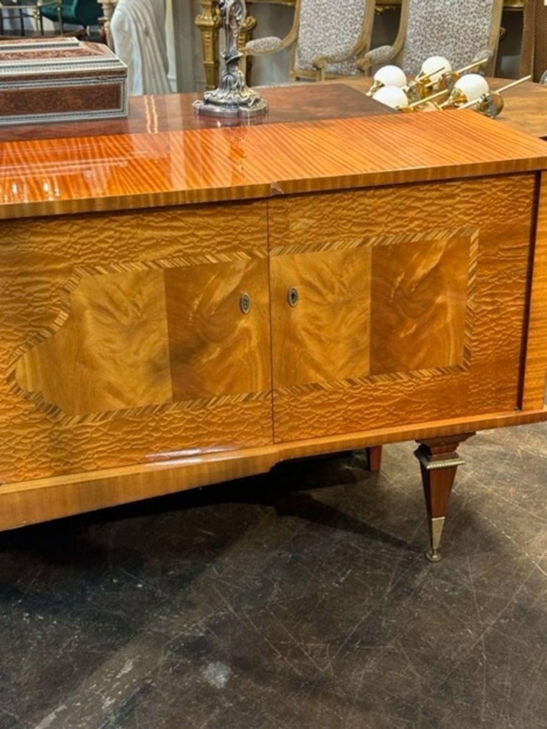 Large Scale Midcentury French Art Deco Style Side Board In Good Condition For Sale In Dallas, TX