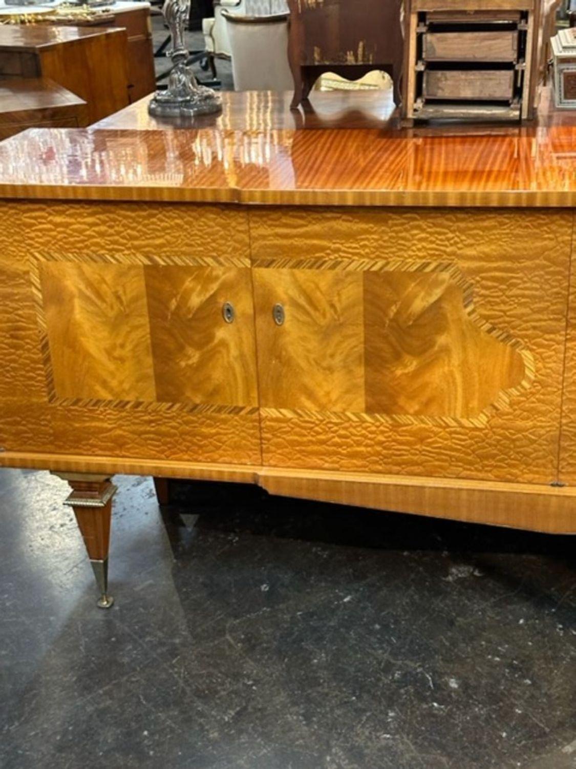 Maple Large Scale Midcentury French Art Deco Style Side Board For Sale