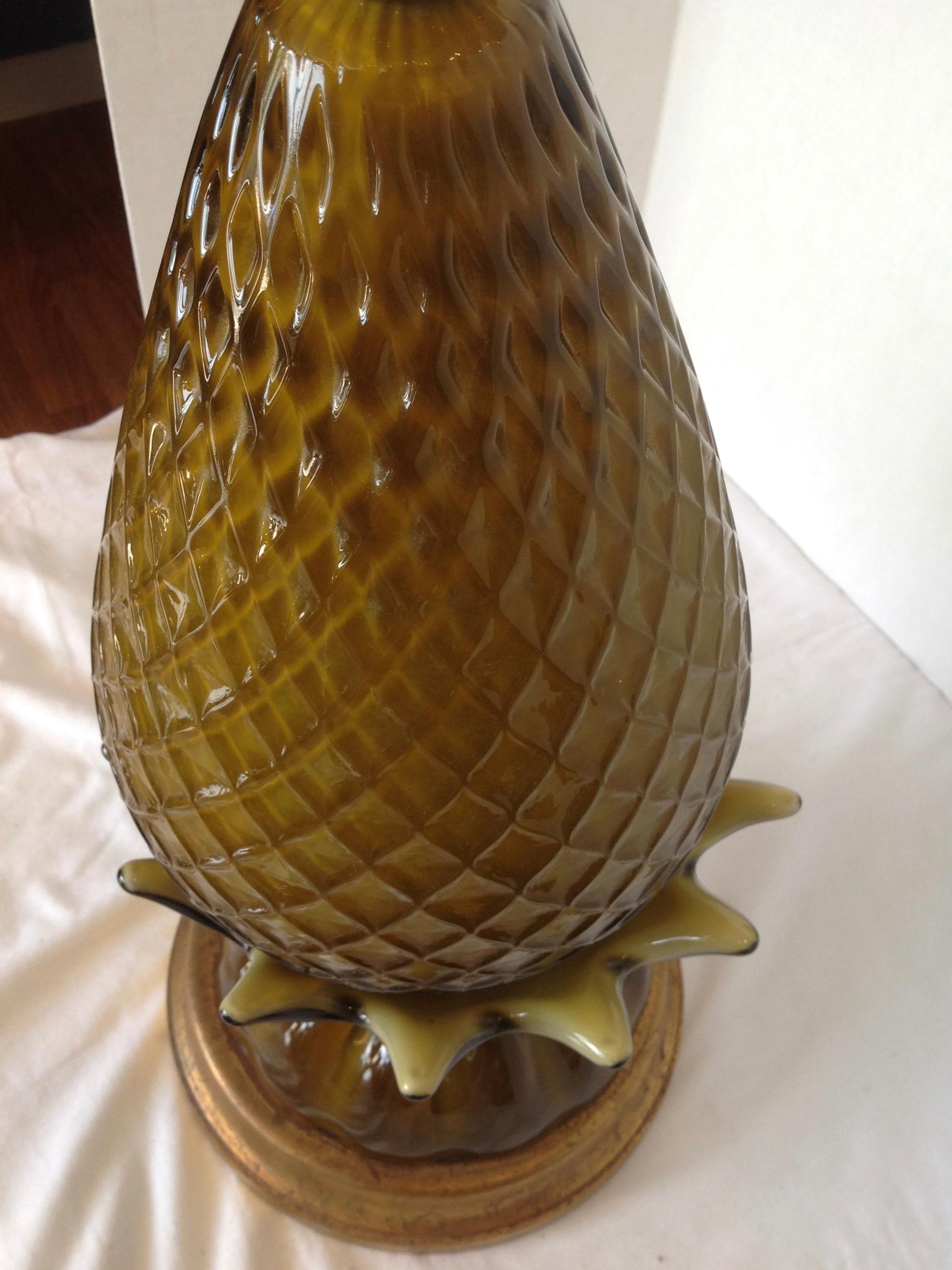 vintage glass pineapple lamp