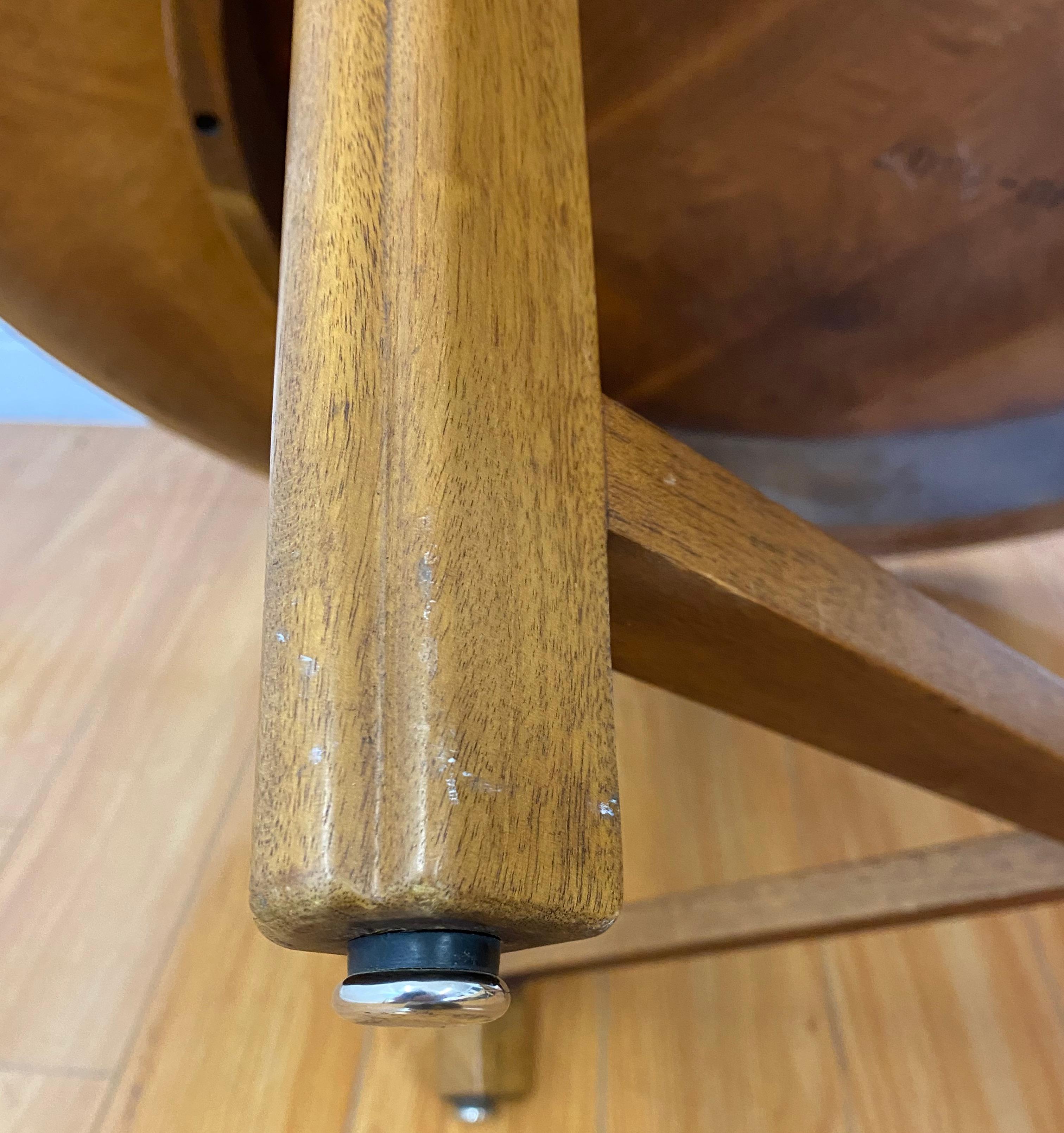 Large Scale Mid Century Round Walnut Coffee Table by Henredon, c.1960 4
