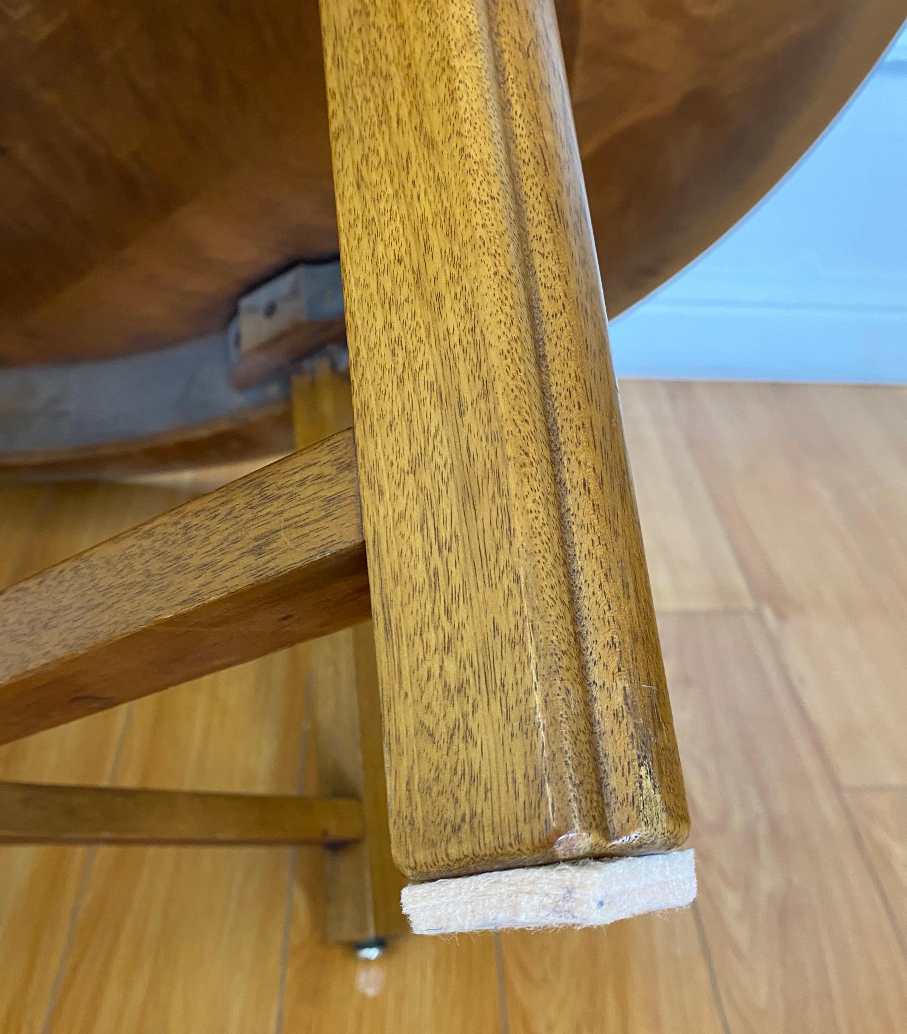Large Scale Mid Century Round Walnut Coffee Table by Henredon, c.1960 5