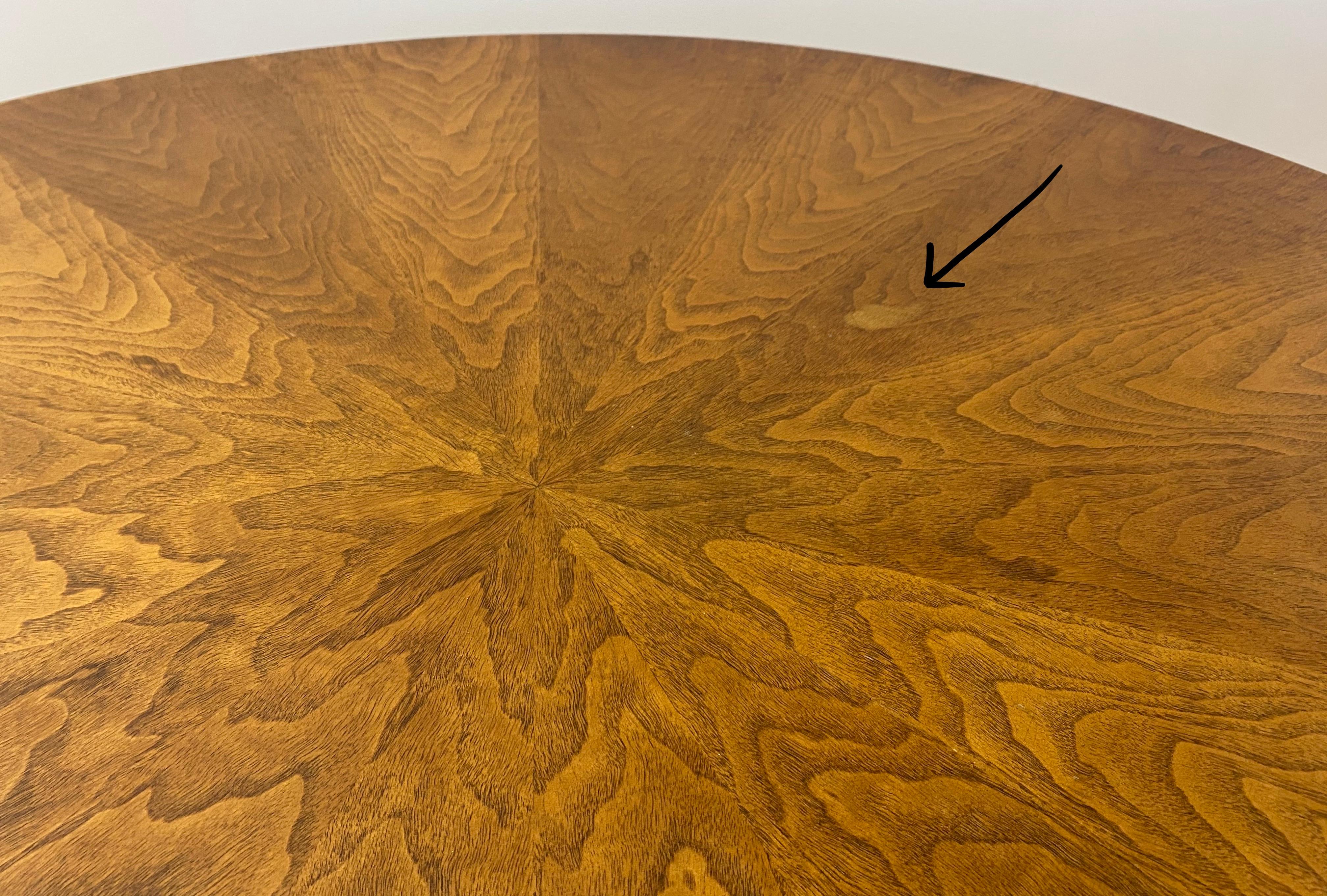 Hand-Crafted Large Scale Mid Century Round Walnut Coffee Table by Henredon, c.1960