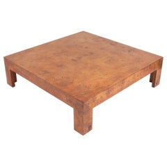 Large Scale Milo Baughman Burl Coffee Table