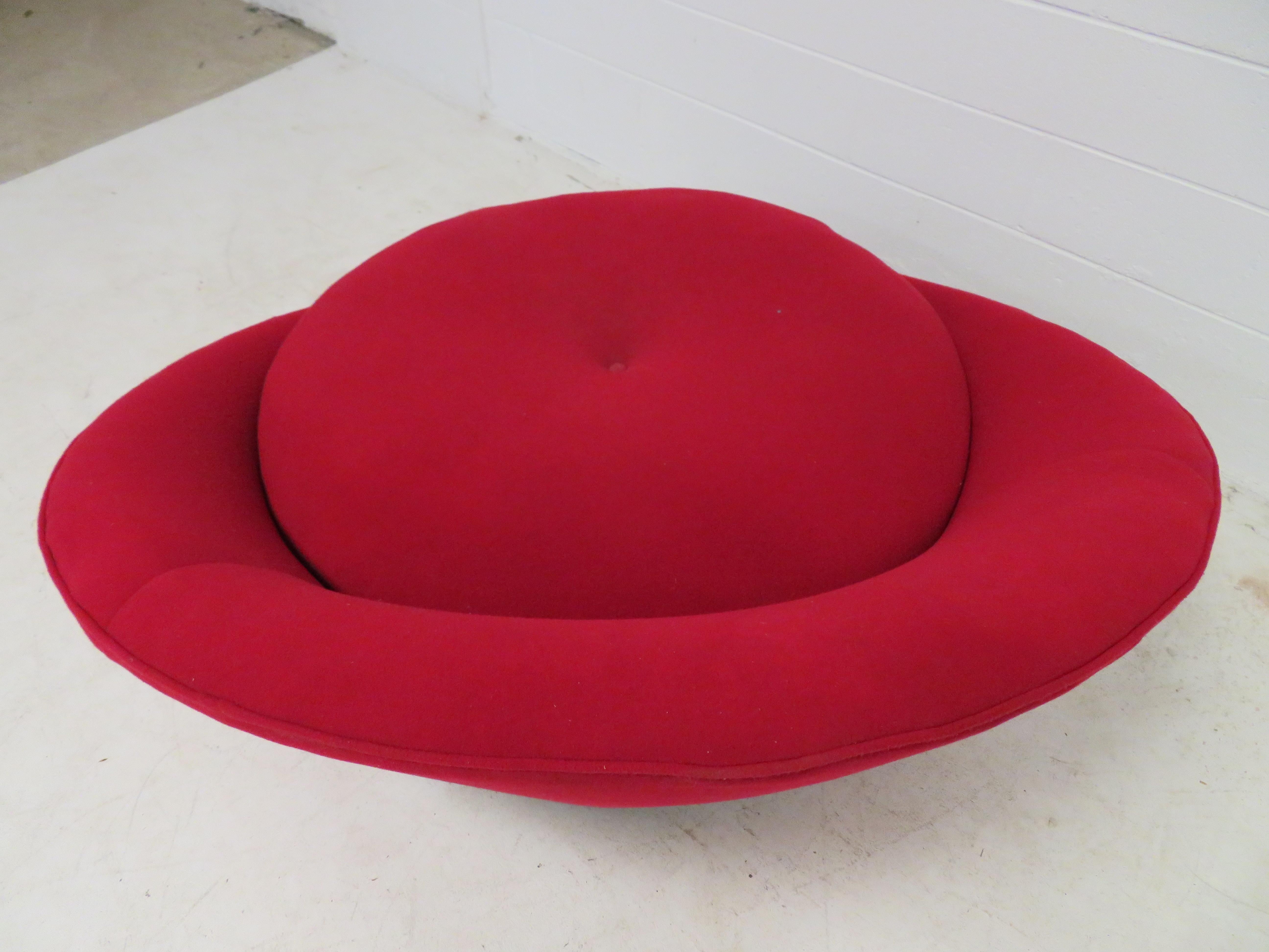 Butaca circular redonda estilo Milo Baughman, Moderna de mediados de siglo en Bueno estado para la venta en Pemberton, NJ