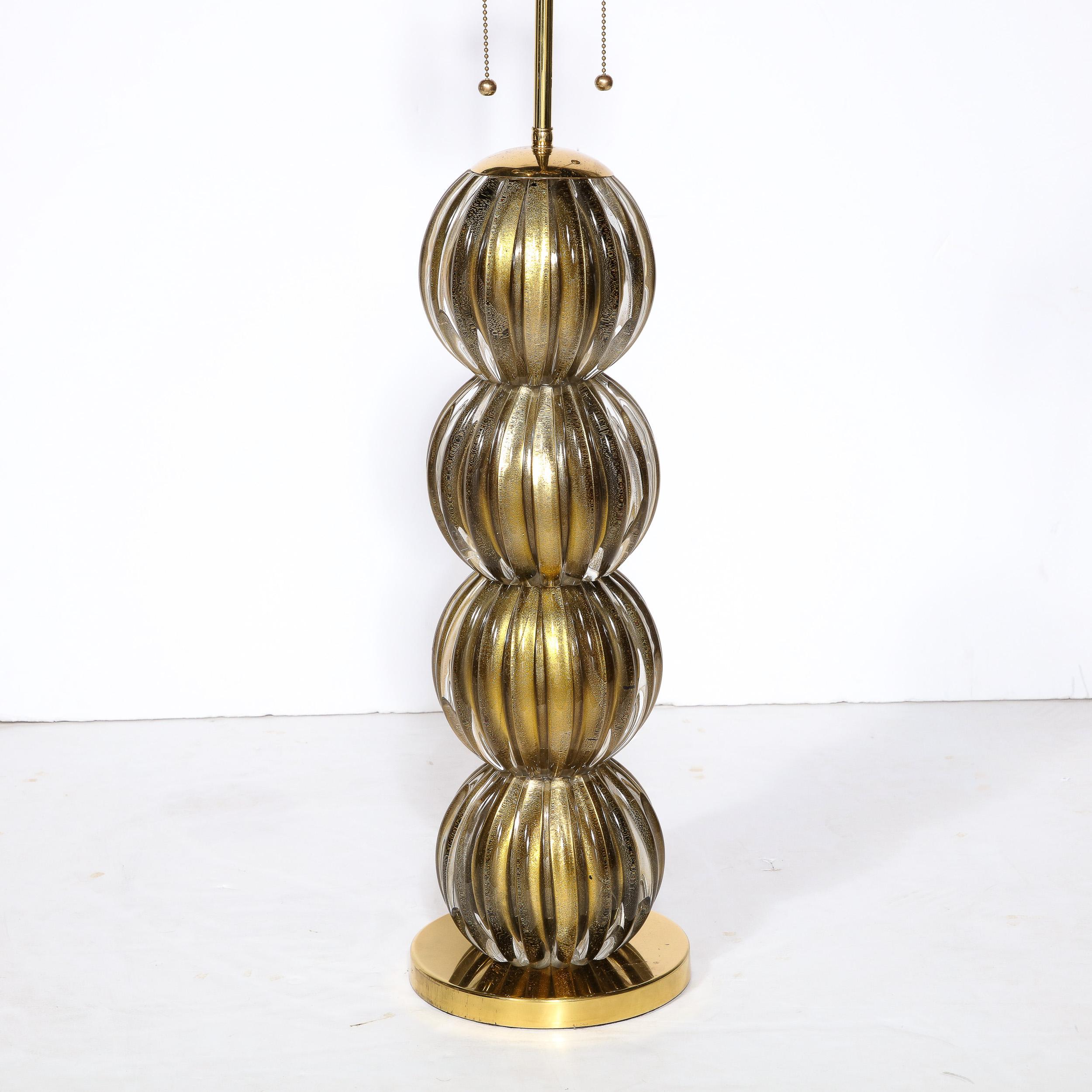 Large Scale Modern Hand-Blown Murano Glass Table Lamps in Smoked Gold For Sale 6