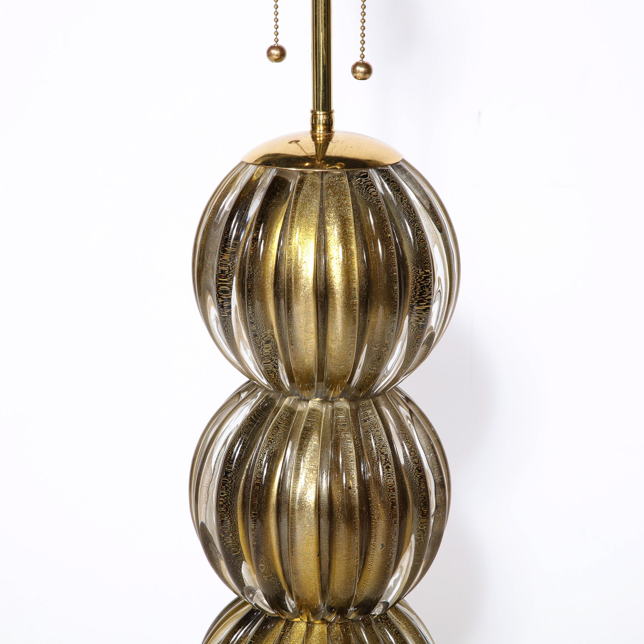 Large Scale Modern Hand-Blown Murano Glass Table Lamps in Smoked Gold For Sale 11