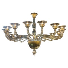 Lampadario moderno in vetro di Murano di grandi dimensioni con 16 luci