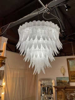 Large Scale Modern Murano Glass Waterfall Chandelier
