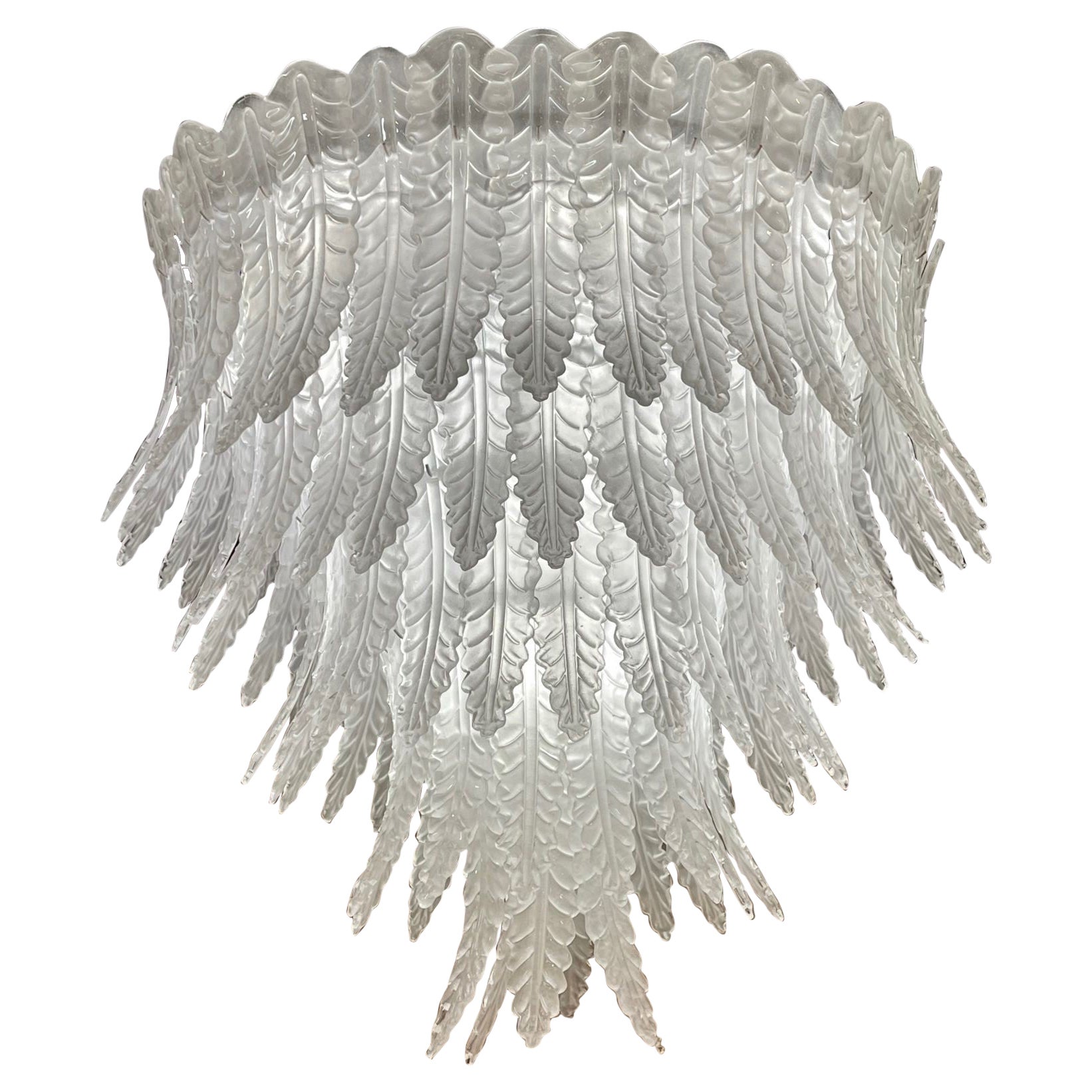Lampadario moderno a cascata in vetro di Murano di grandi dimensioni