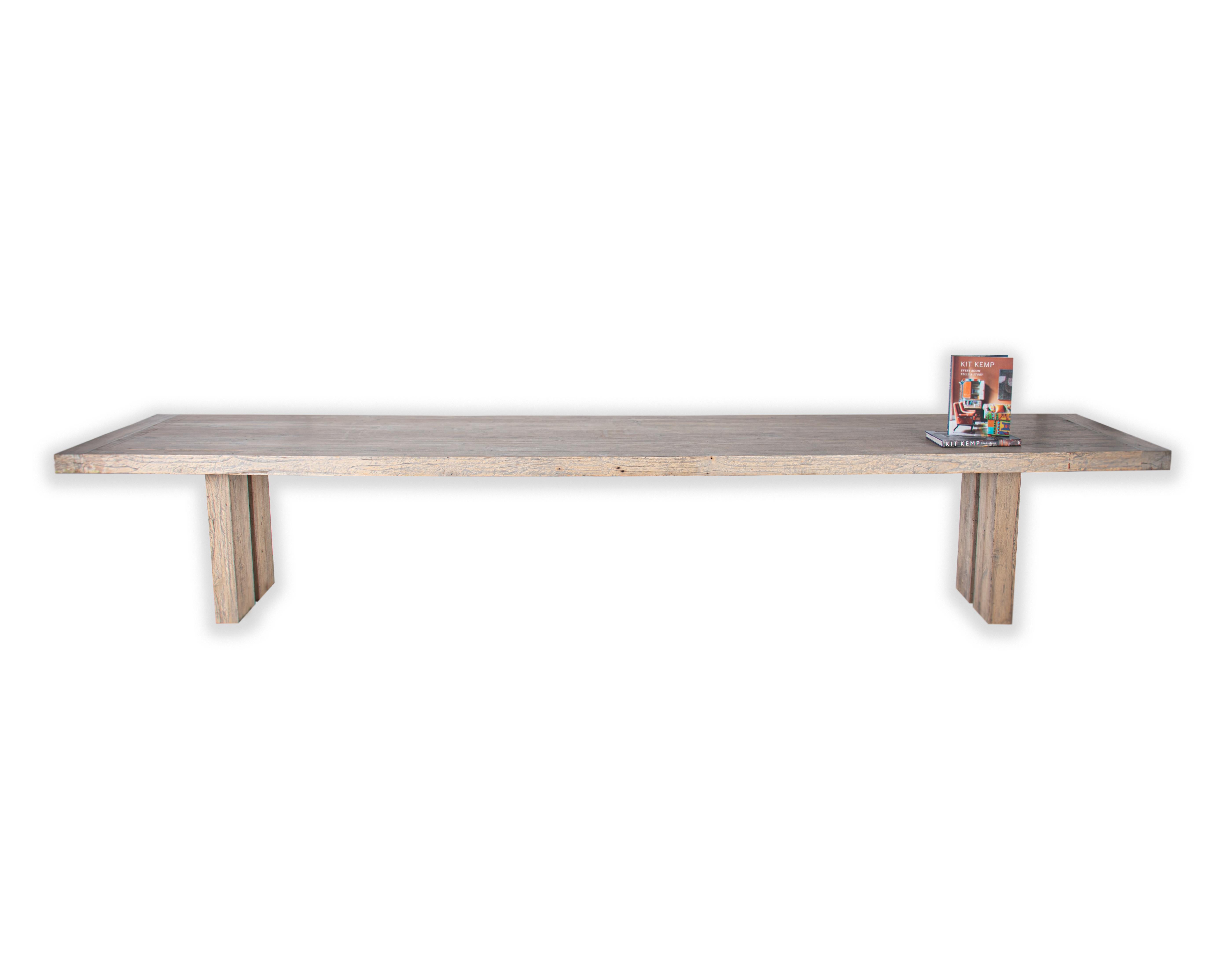 Reclaimed Wood Large Scale Modernist Reclaimed Elm Dining Table