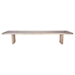 Large Scale Modernist Reclaimed Elm Dining Table