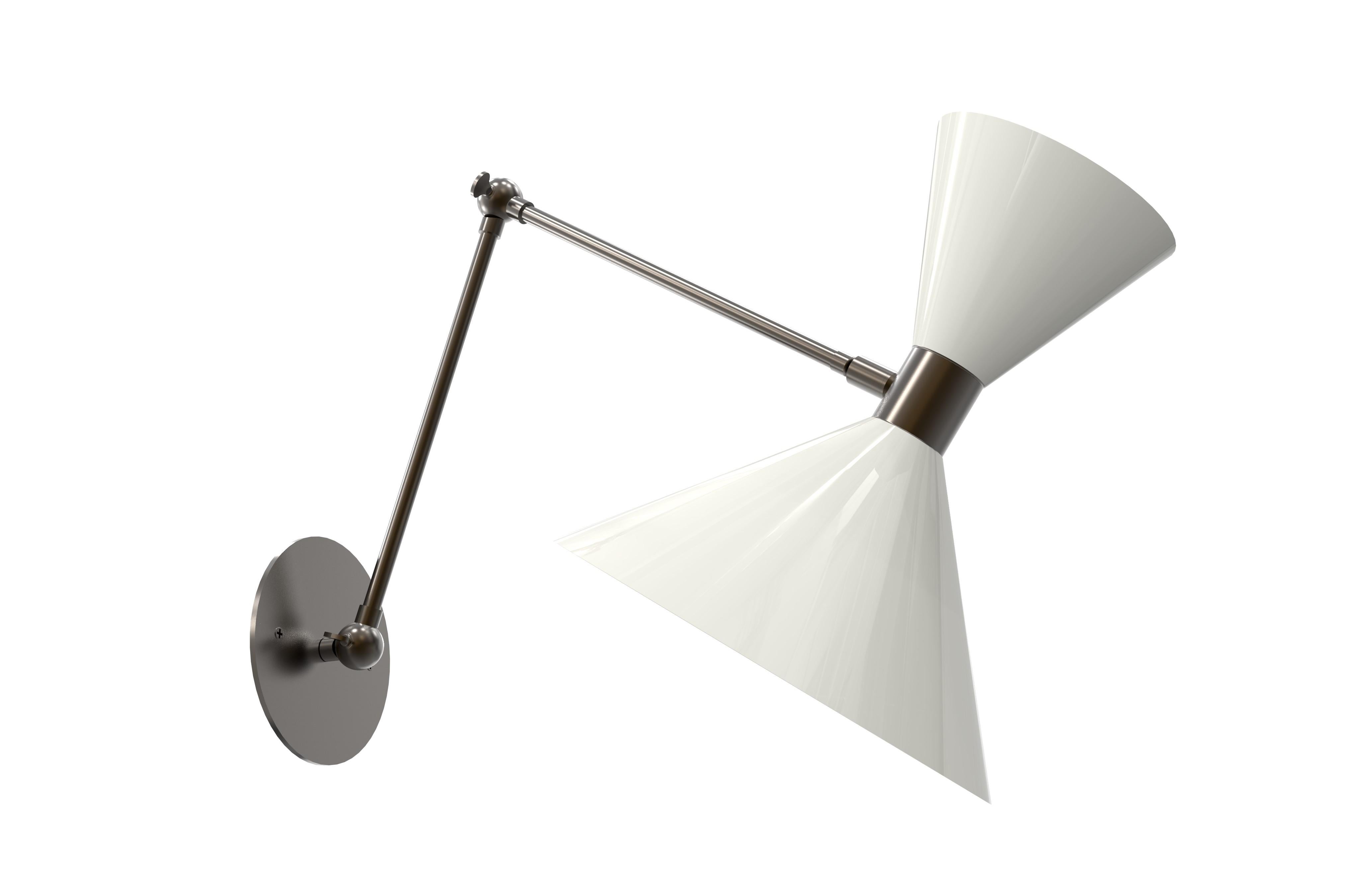 American Large Scale 'Monarch' Articulated Wall Mount Lamp in Bronze, Blueprint Lighting For Sale
