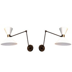 Large Scale 'Monarch' Articulated Wall Mount Lamp in Bronze, Blueprint Lighting