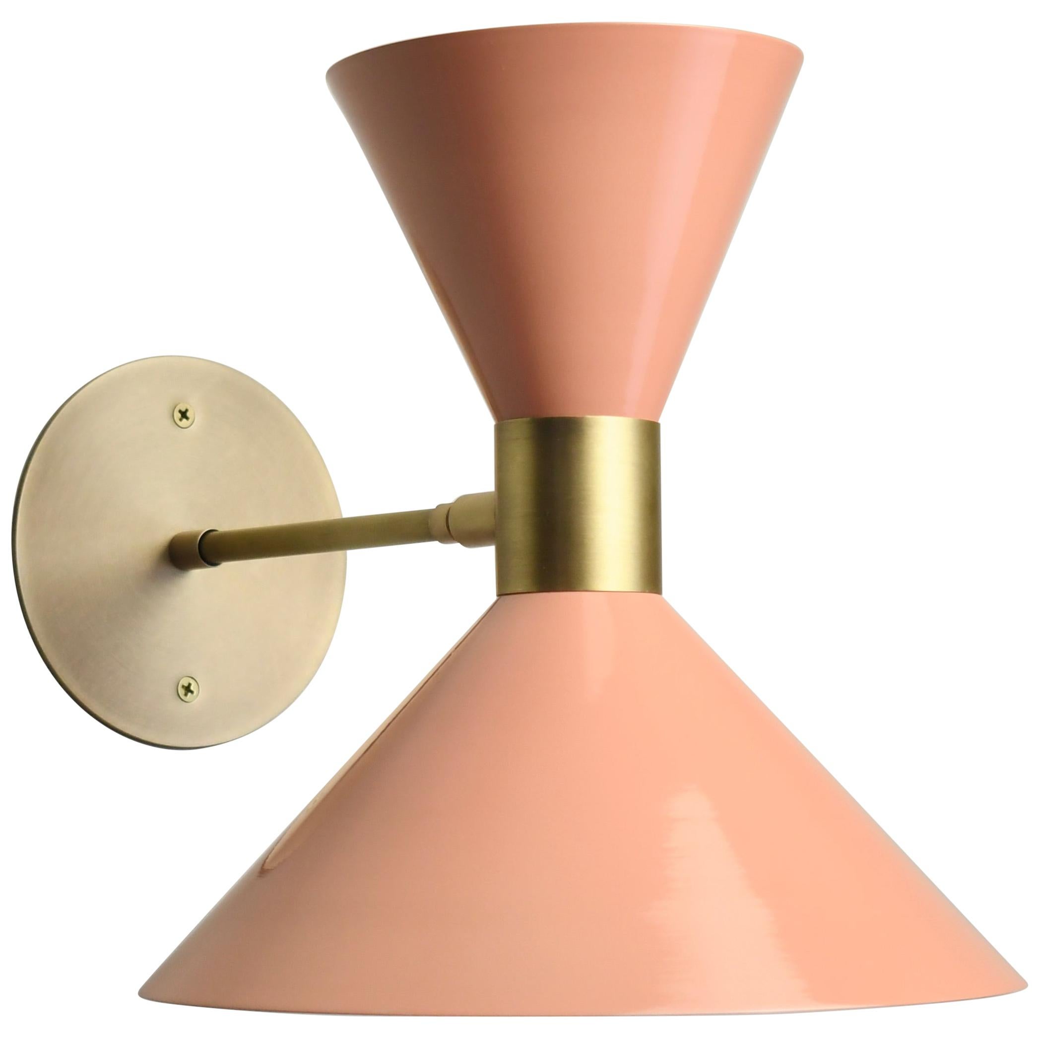 Large Scale Monarch Wall Sconce in Brass & Blush Enamel by Blueprint Lighting