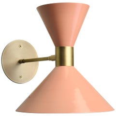 Antique Large Scale Monarch Wall Sconce in Brass & Blush Enamel by Blueprint Lighting