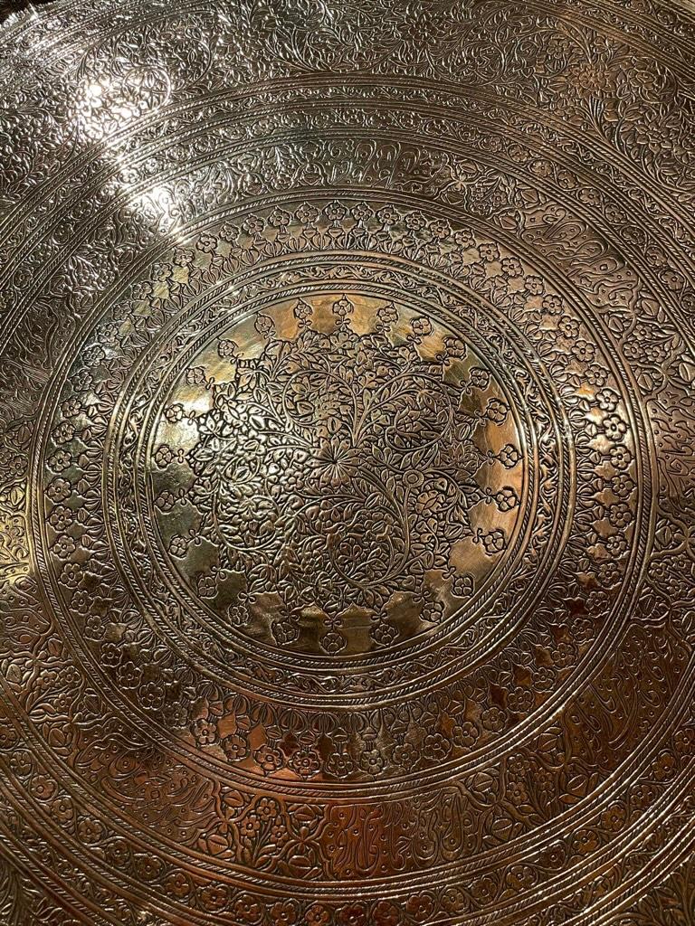 Large Scale Moroccan Etched Copper Tray 5