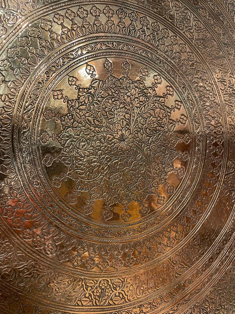 Large Scale Moroccan Etched Copper Tray 1