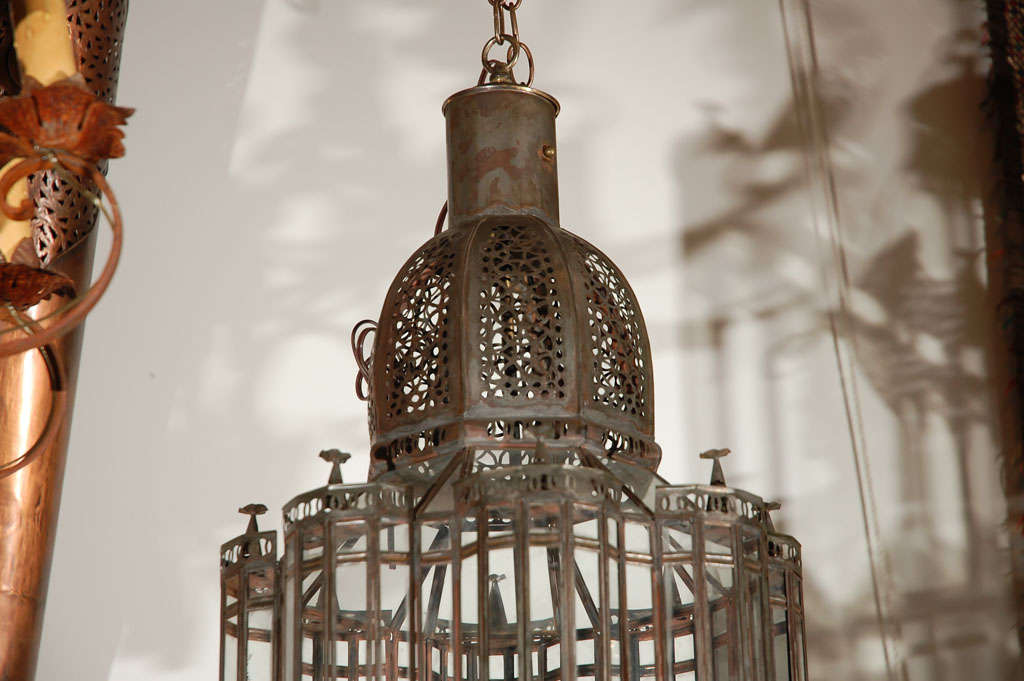 Hand-Crafted Large Scale Moroccan Malaga Pendant Chandelier, Clear Glass
