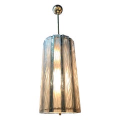 Lanterne à grande échelle en verre de Murano et laiton 2 tons