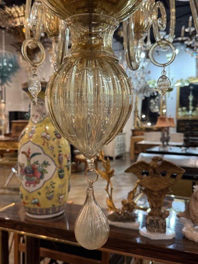 Large Scale Murano Glass Chandelier In Good Condition For Sale In Dallas, TX