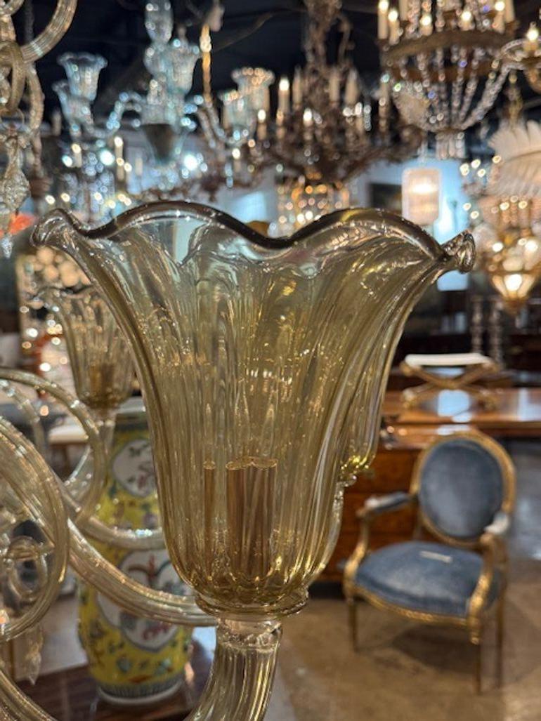 Contemporary Large Scale Murano Glass Chandelier For Sale