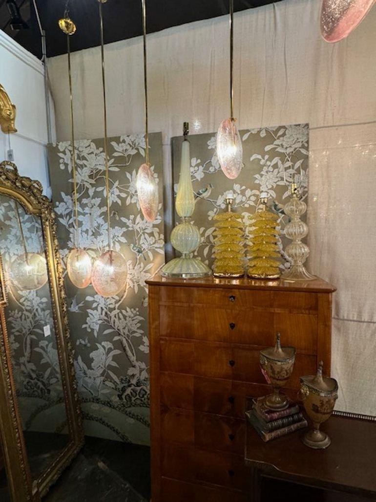 Murano Glass Large Scale Murano Opalescent and Gold Lamp For Sale