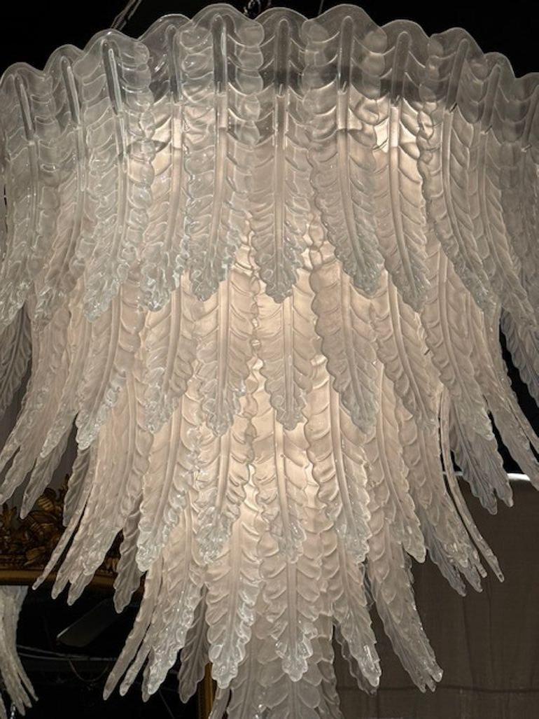 Contemporary Large Scale Murano Waterfall Chandelier For Sale