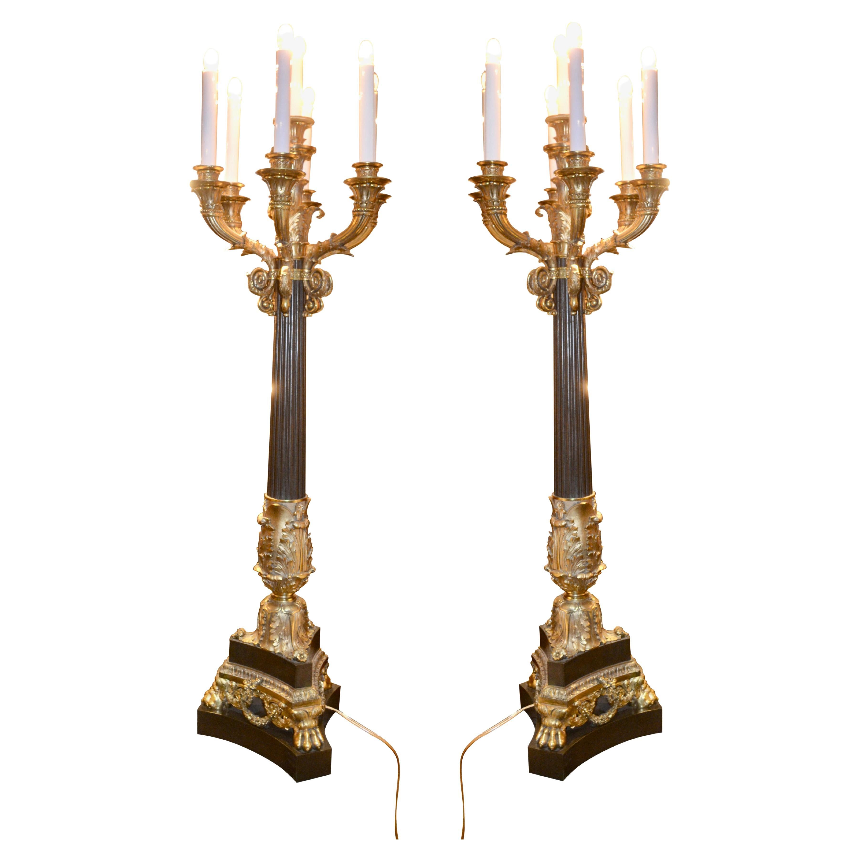 Large Scale Napoleon III Electrified Candelabra For Sale