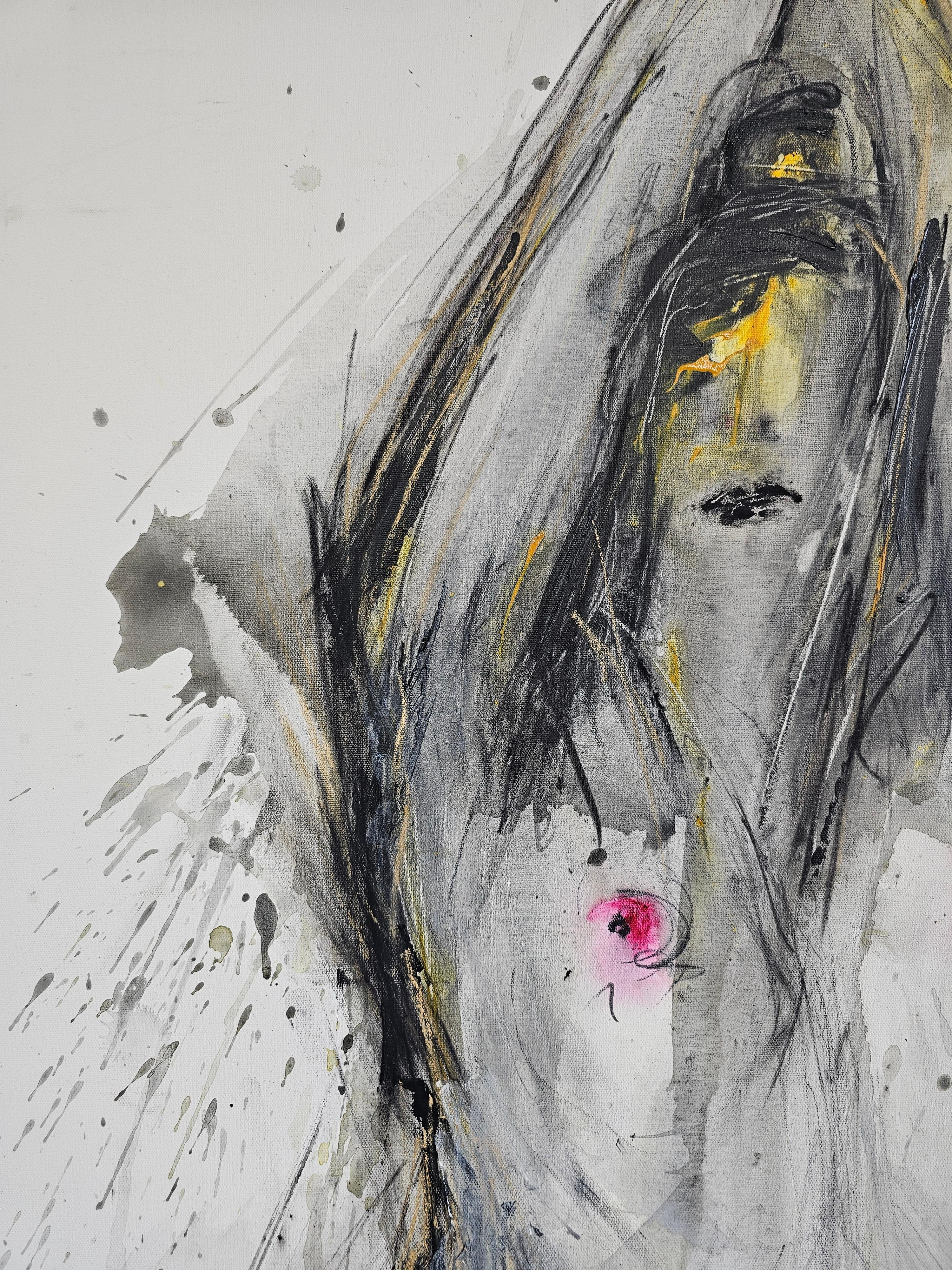Large Scale Oil on Canvas of a female nude by a Serbian painter Stojan Djuric For Sale 2