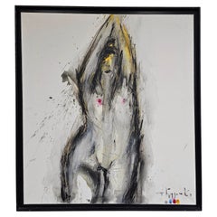 Large Scale Oil on Canvas of a female nude by a Serbian painter Stojan Djuric