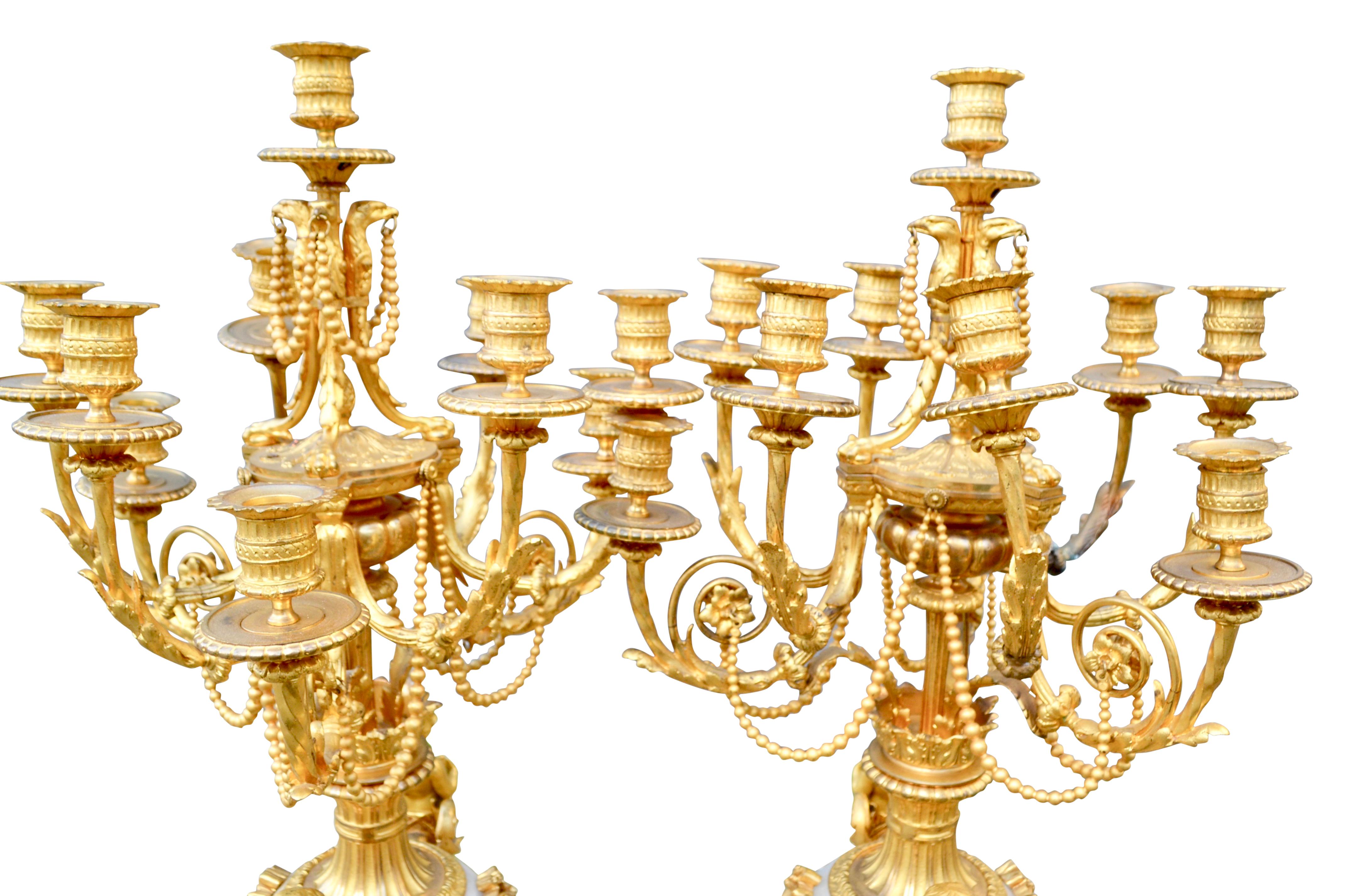 Palatial Scale Onyx and Gilt Bronze Napoleon III Candelabra For Sale 3