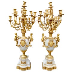 Palatial Scale Onyx and Gilt Bronze Napoleon III Candelabra