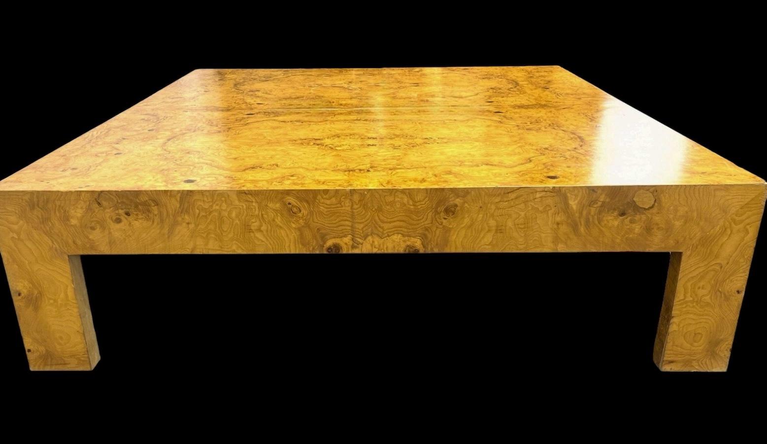 Large Scale Organic Modern Olive Burl Wood Coffee Table Att. Milo Baughman In Good Condition In Kennesaw, GA