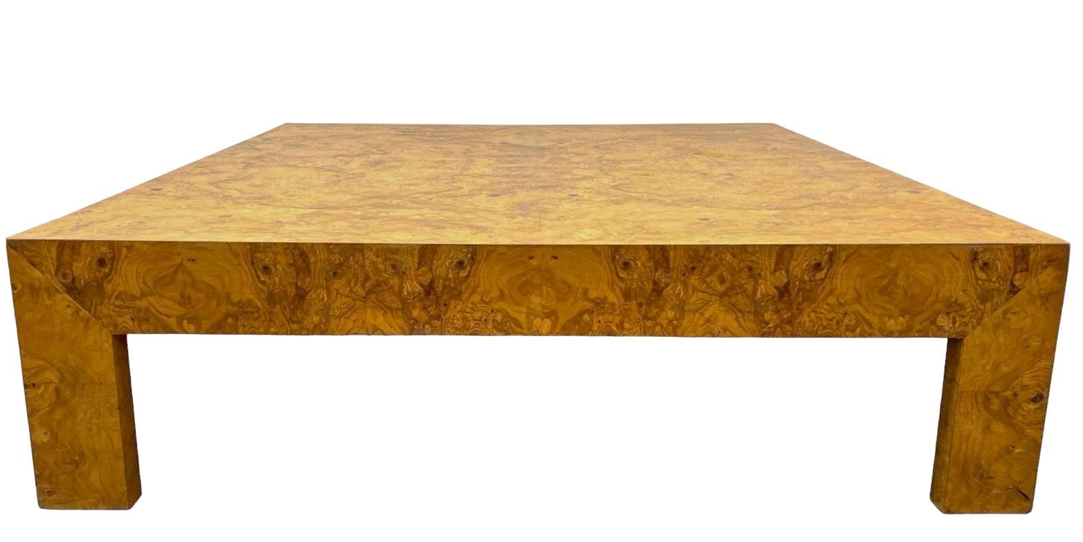 20th Century Large Scale Organic Modern Olive Burl Wood Coffee Table Att. Milo Baughman